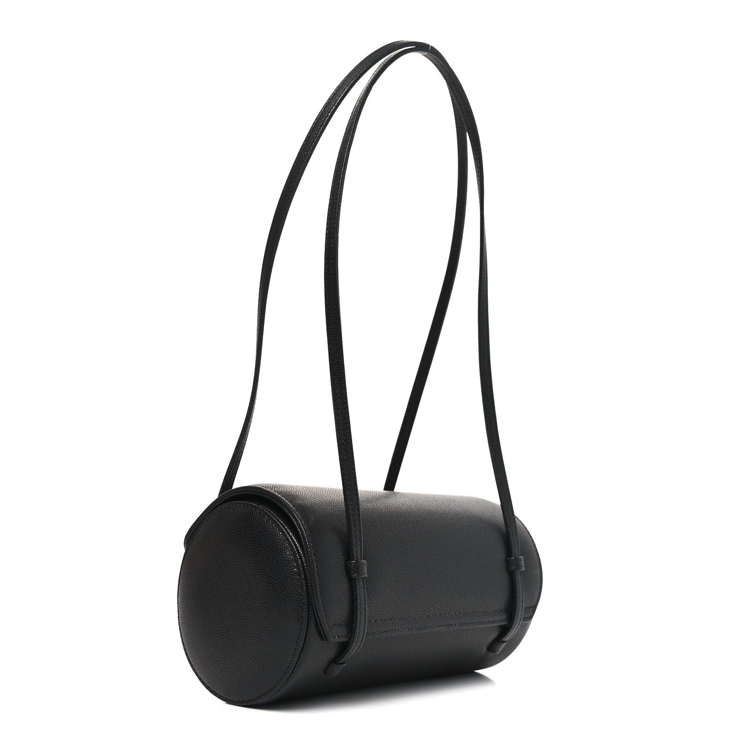 Shiny Caviar Preppy Coco Small Bowling Bag Black
