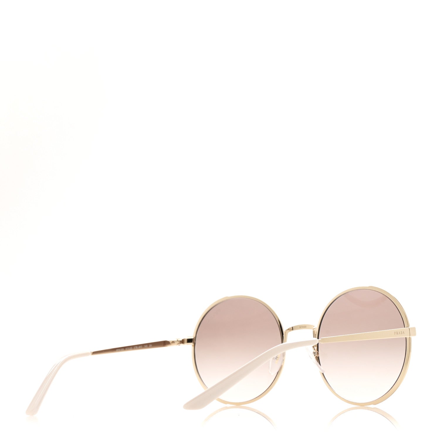 Metal Enamel Oversized Round Sunglasses SPR 59X Pink Gold