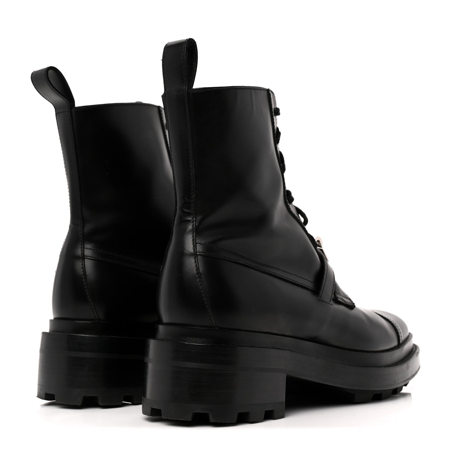 Glossed Calfskin Funk Ankle Boots 38.5 Black