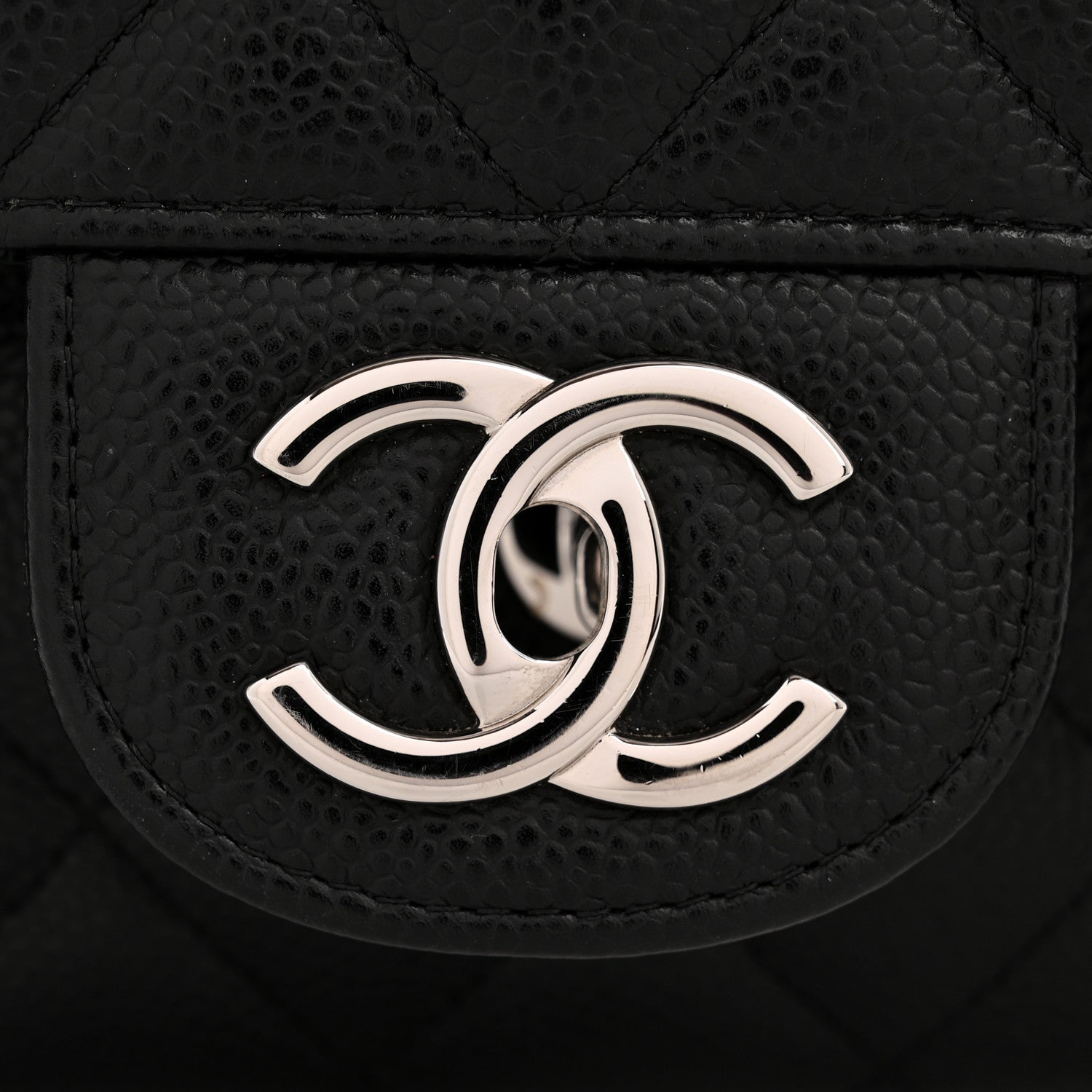 Caviar Quilted Maxi Double Flap Black