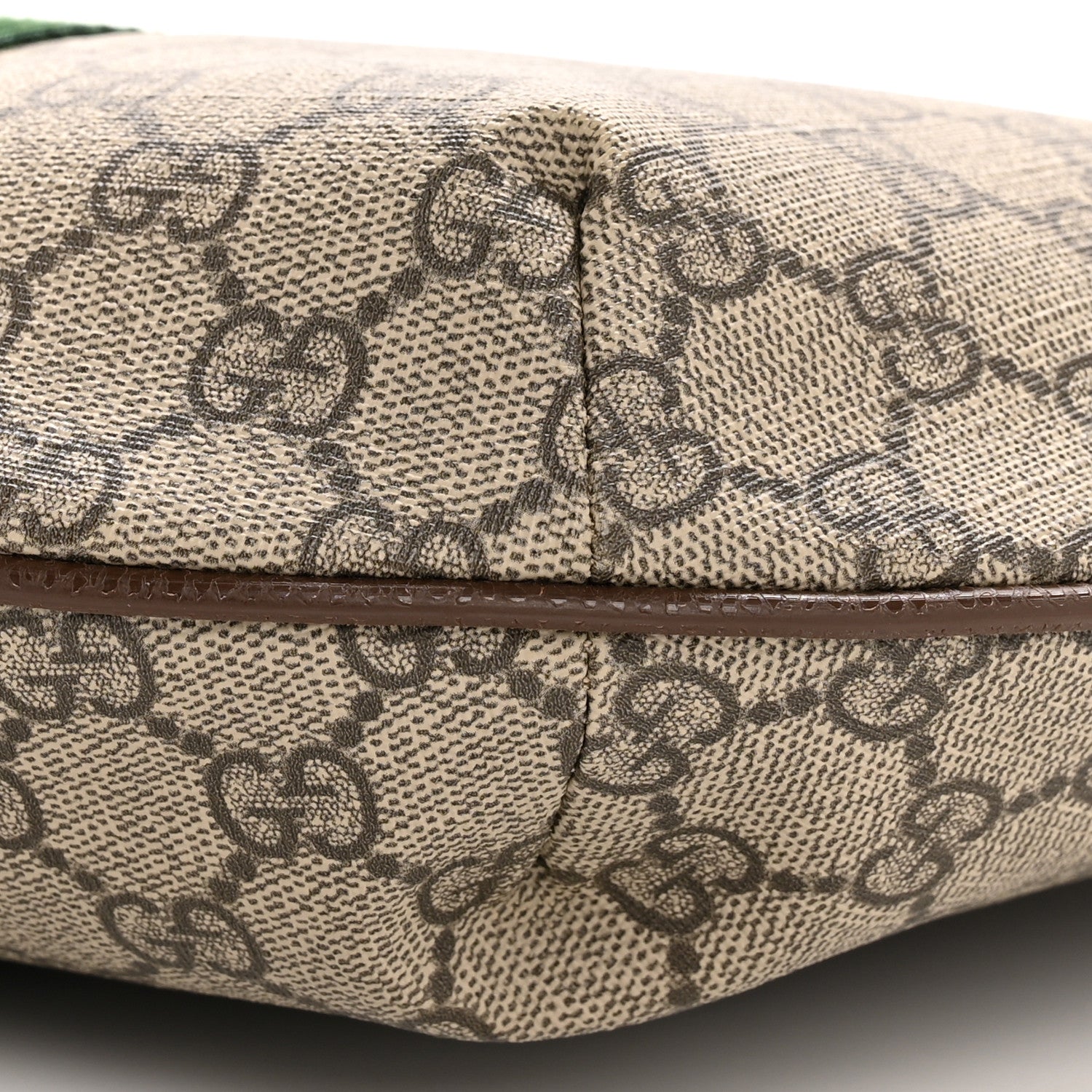 GG Supreme Monogram Web Small Ophidia Half Moon Hobo Brown