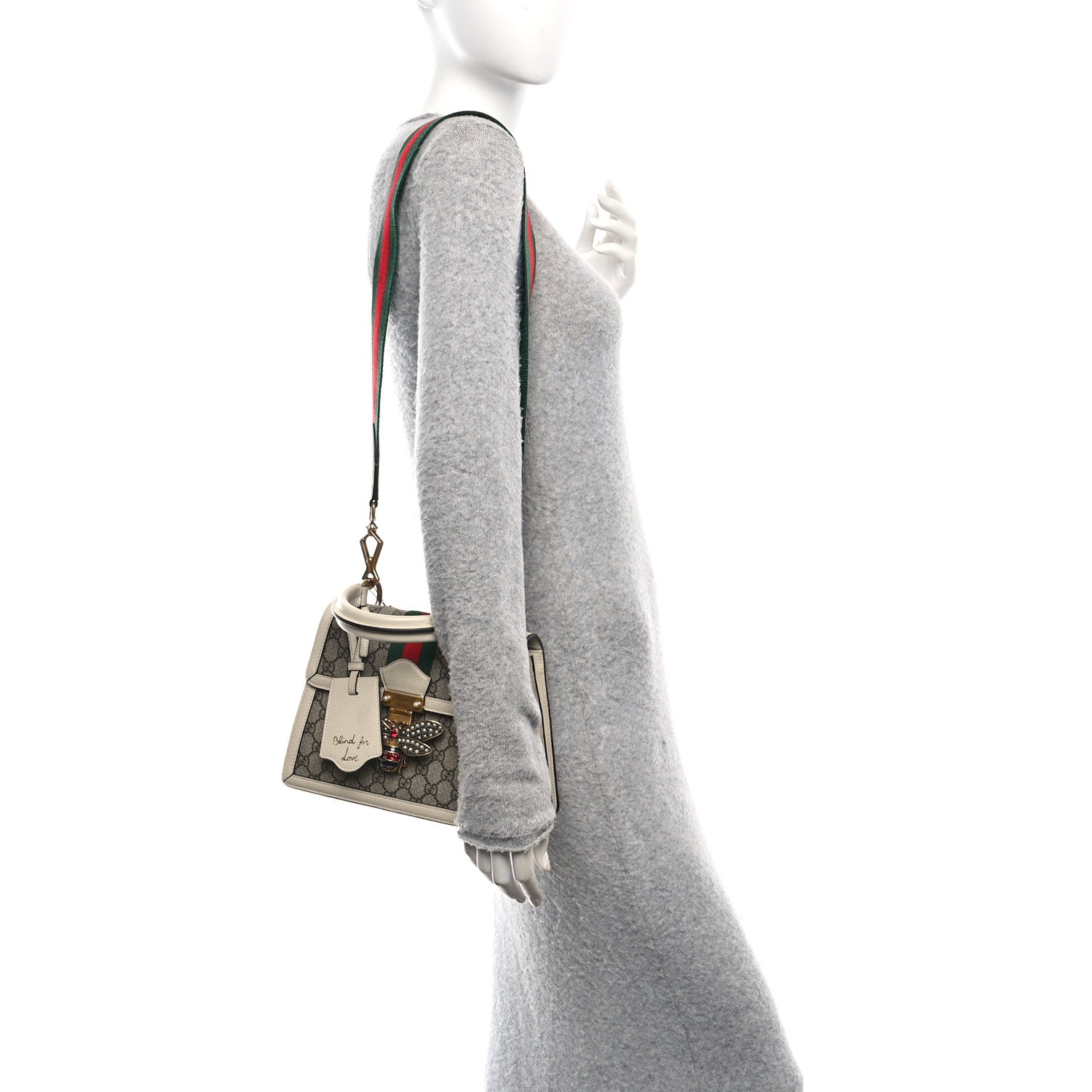 GG Supreme Monogram Small Queen Margaret Top Handle Bag White