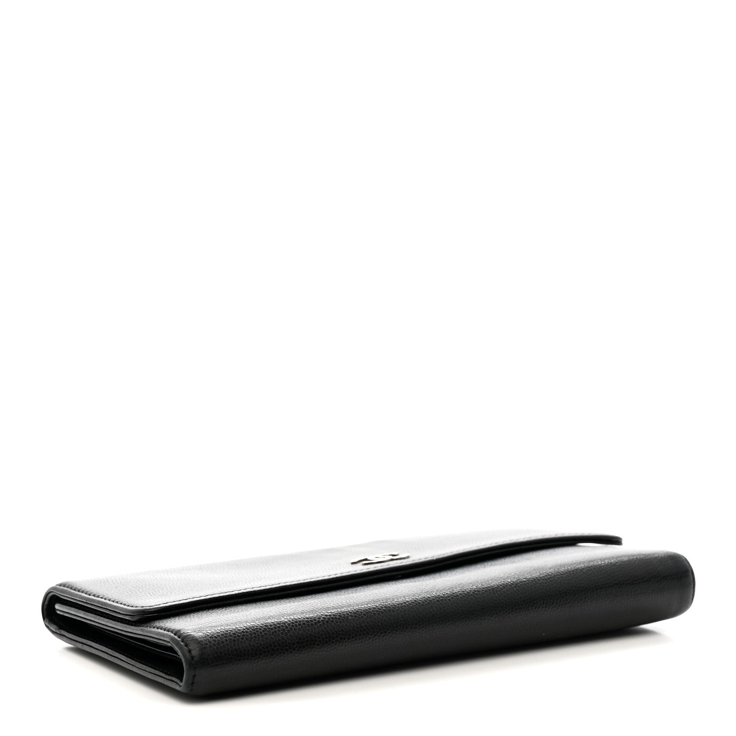 Caviar Sevruga Long Flap Wallet Black