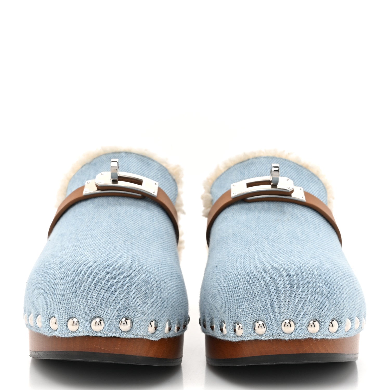 Denim Wool Carlotta Mules 35 Bleu Clair Naturel