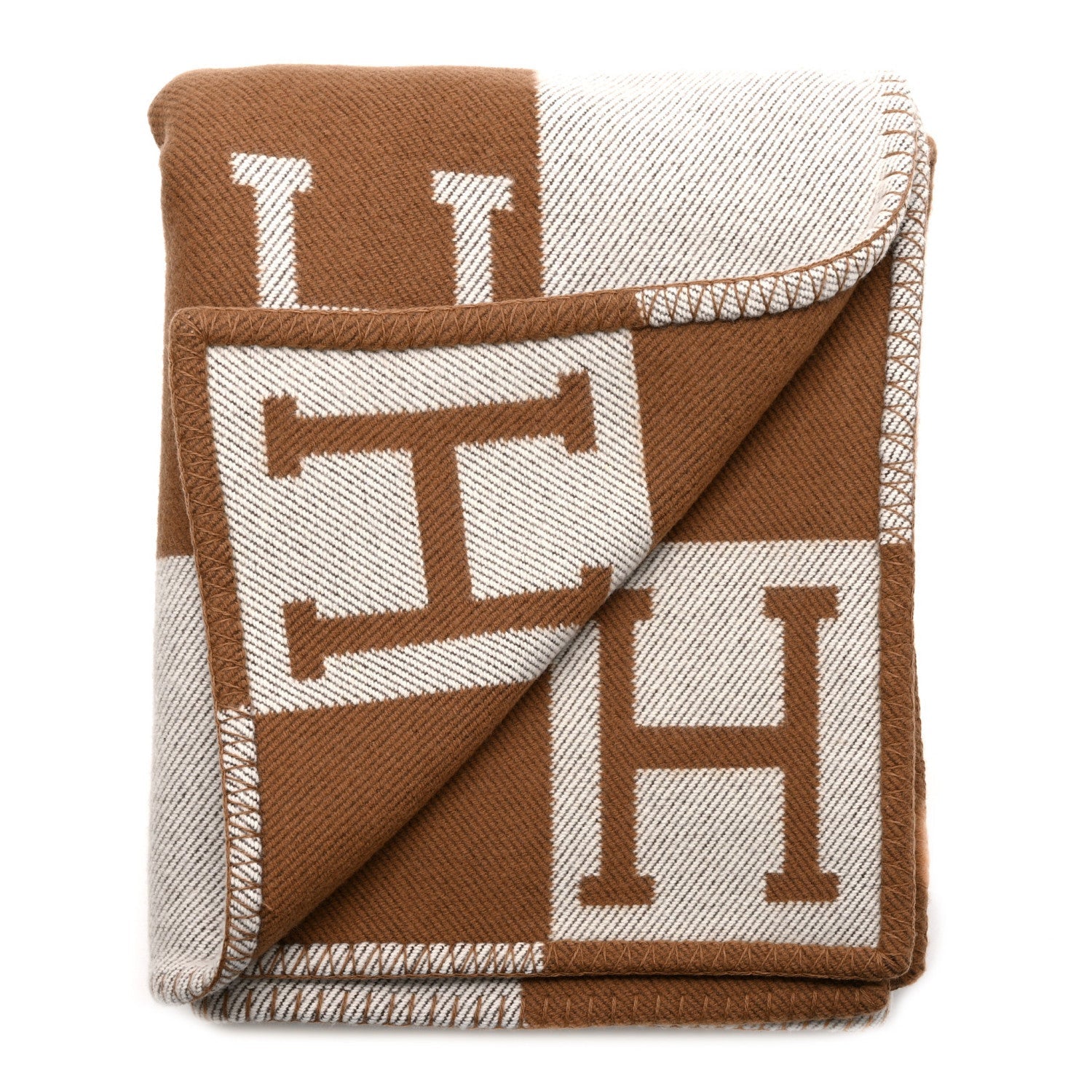 Wool Cashmere Avalon Blanket Ecru Camel