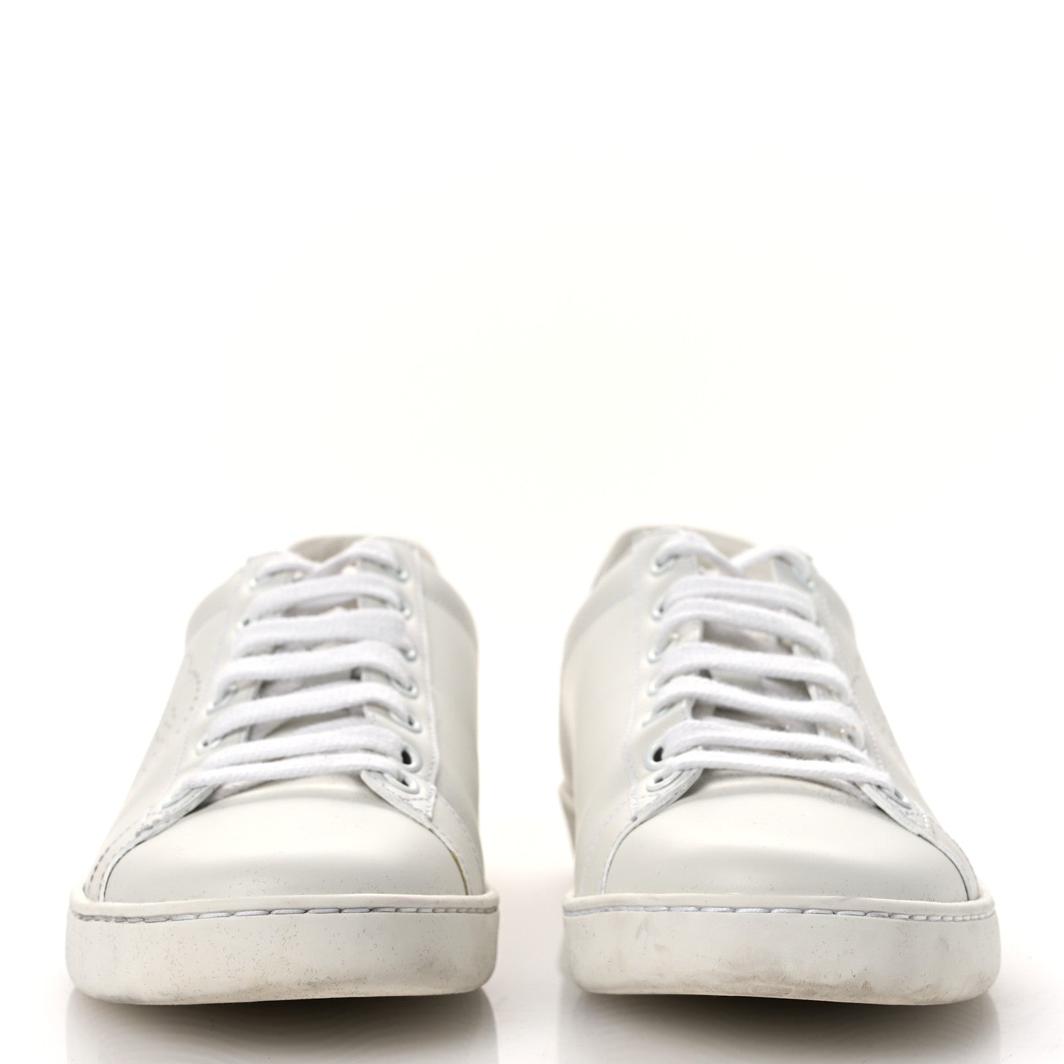 Calfskin Interlocking G Perforated Womens Ace Sneakers 38.5 White Grey Sky