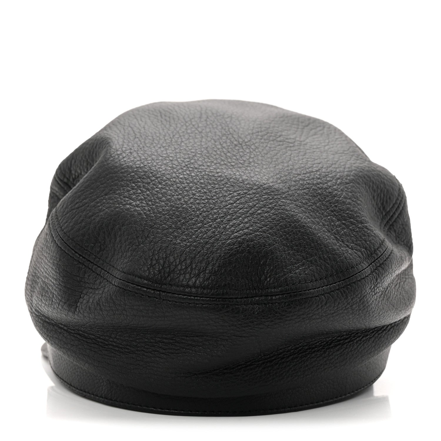 Calfskin Newsboy Hat S Black