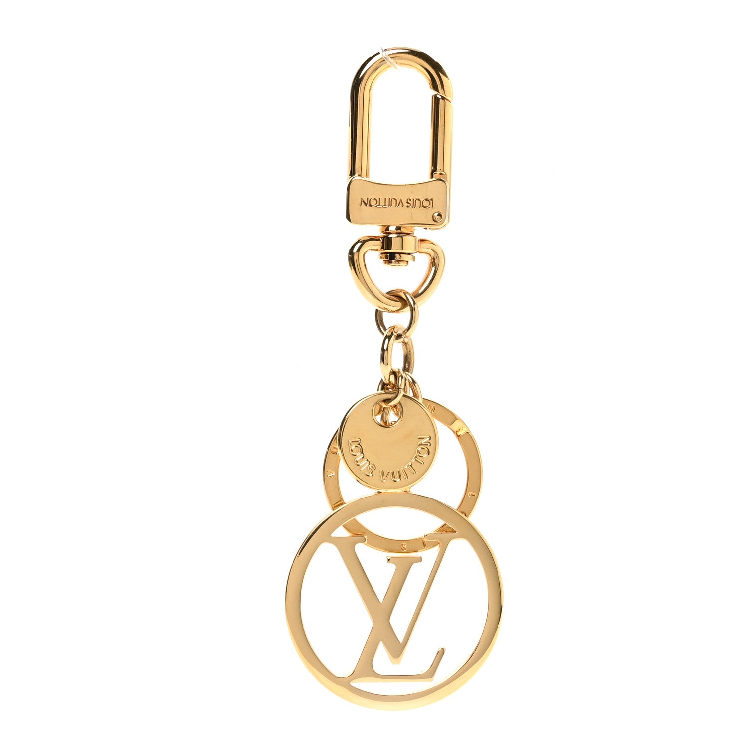 LV Circle Bag Charm Key Holder Gold