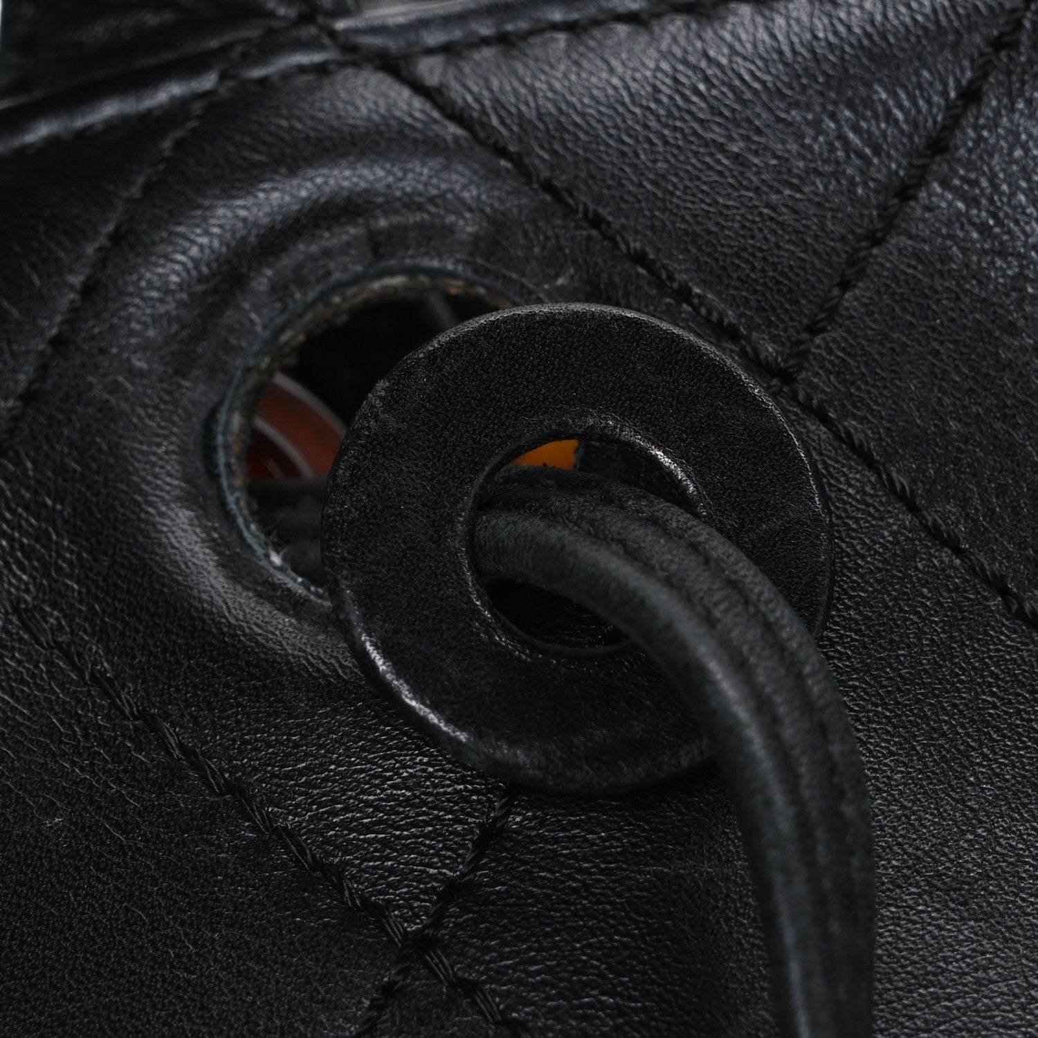 Lambskin Diamond Stitched Shoulder Bag Black