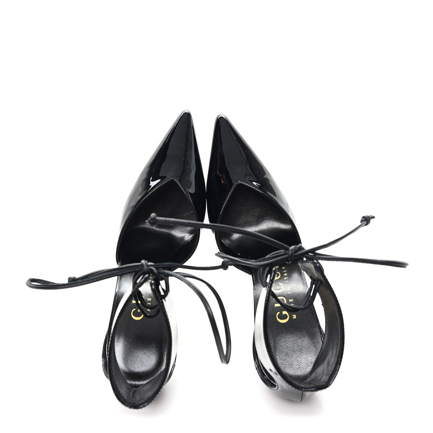 Vitello Vernice Soft Nappa Priscilla Ankle Cuff Pumps 37.5 Black