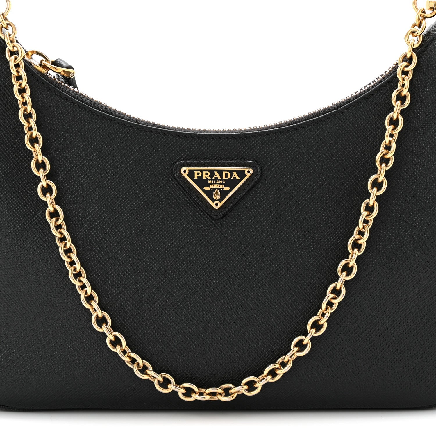 Saffiano Lux Re-Edition 2005 Shoulder Bag Black