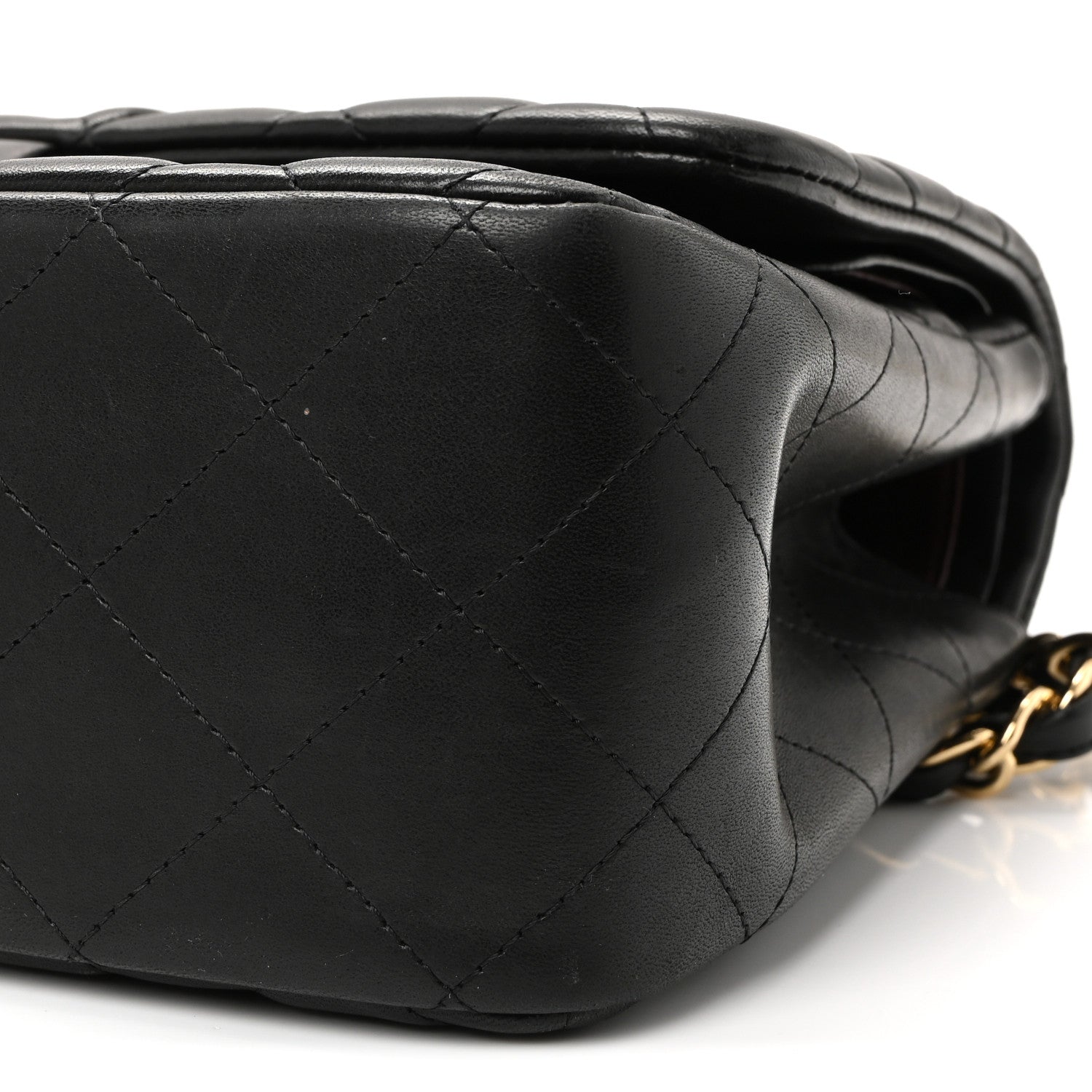 Lambskin Quilted Jumbo Double Flap Black