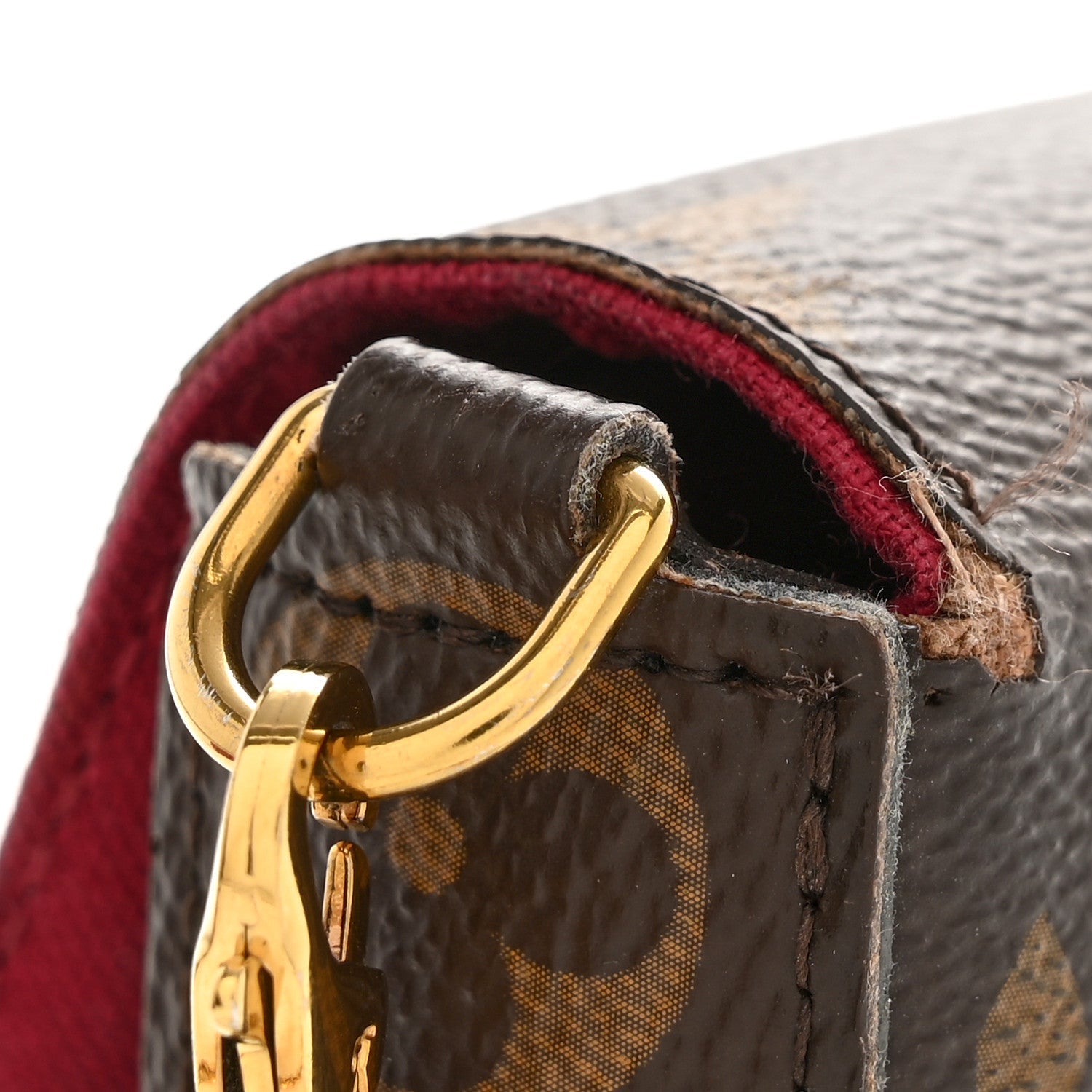 Monogram Pochette Felicie Chain Wallet Fuchsia
