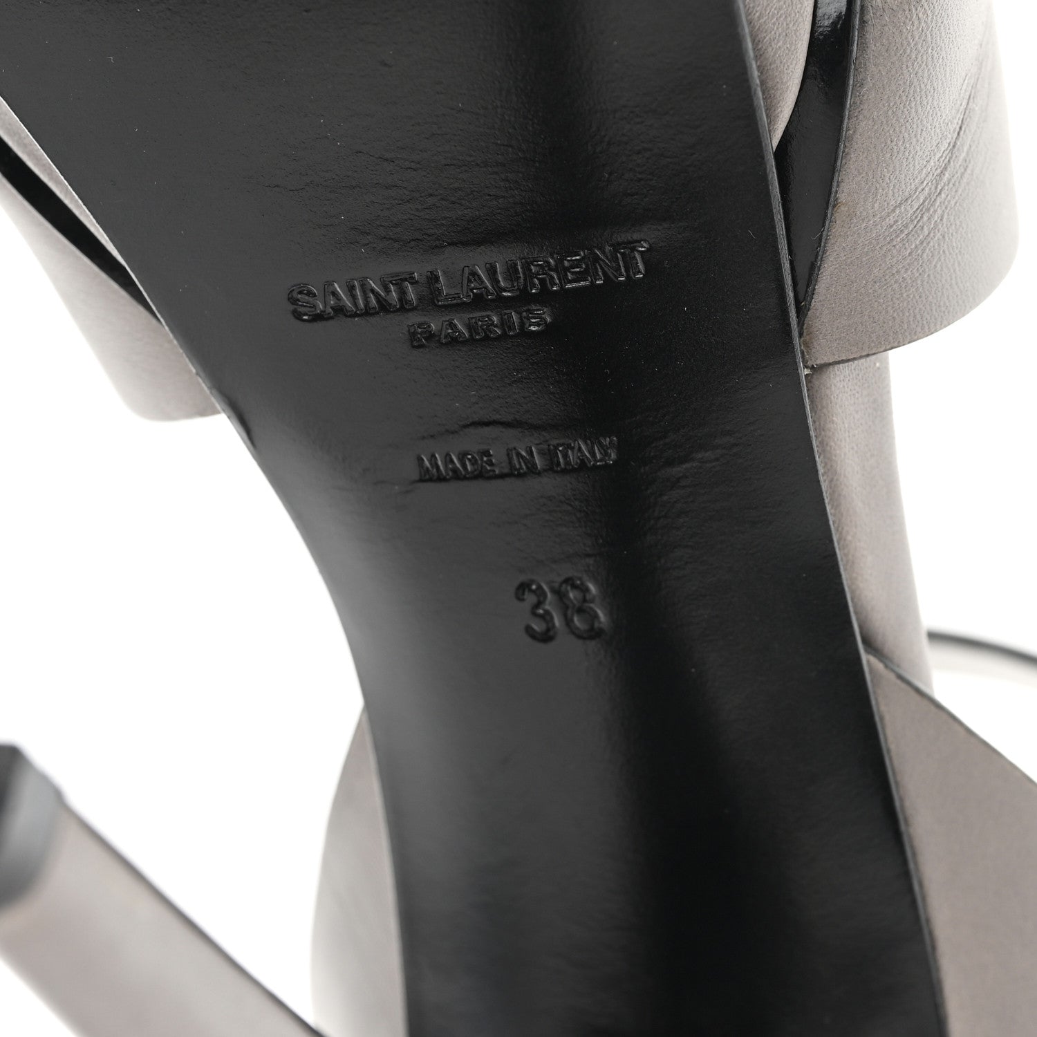 Calfskin Tribute 105 Platform Sandals 38 Grey