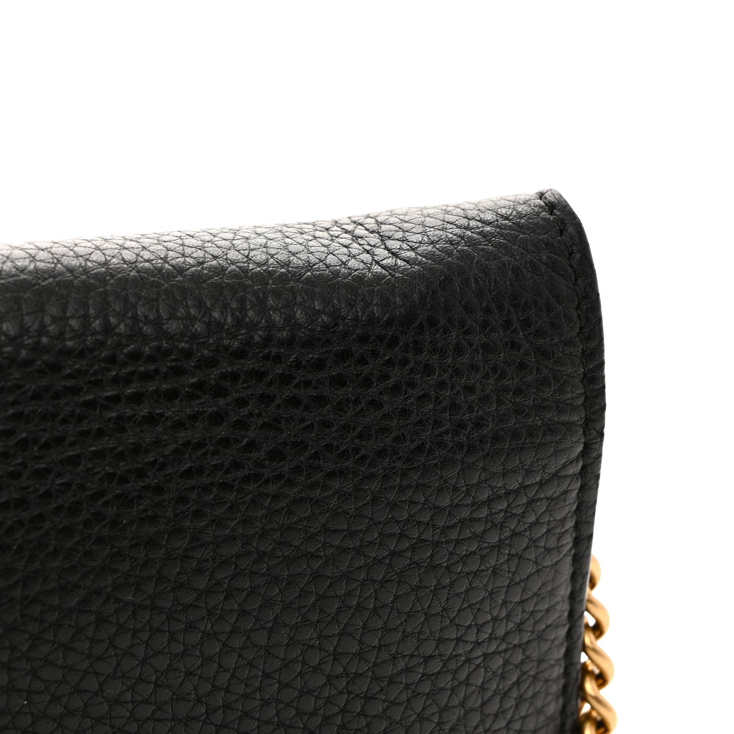 Calfskin GG Marmont Chain Wallet Black