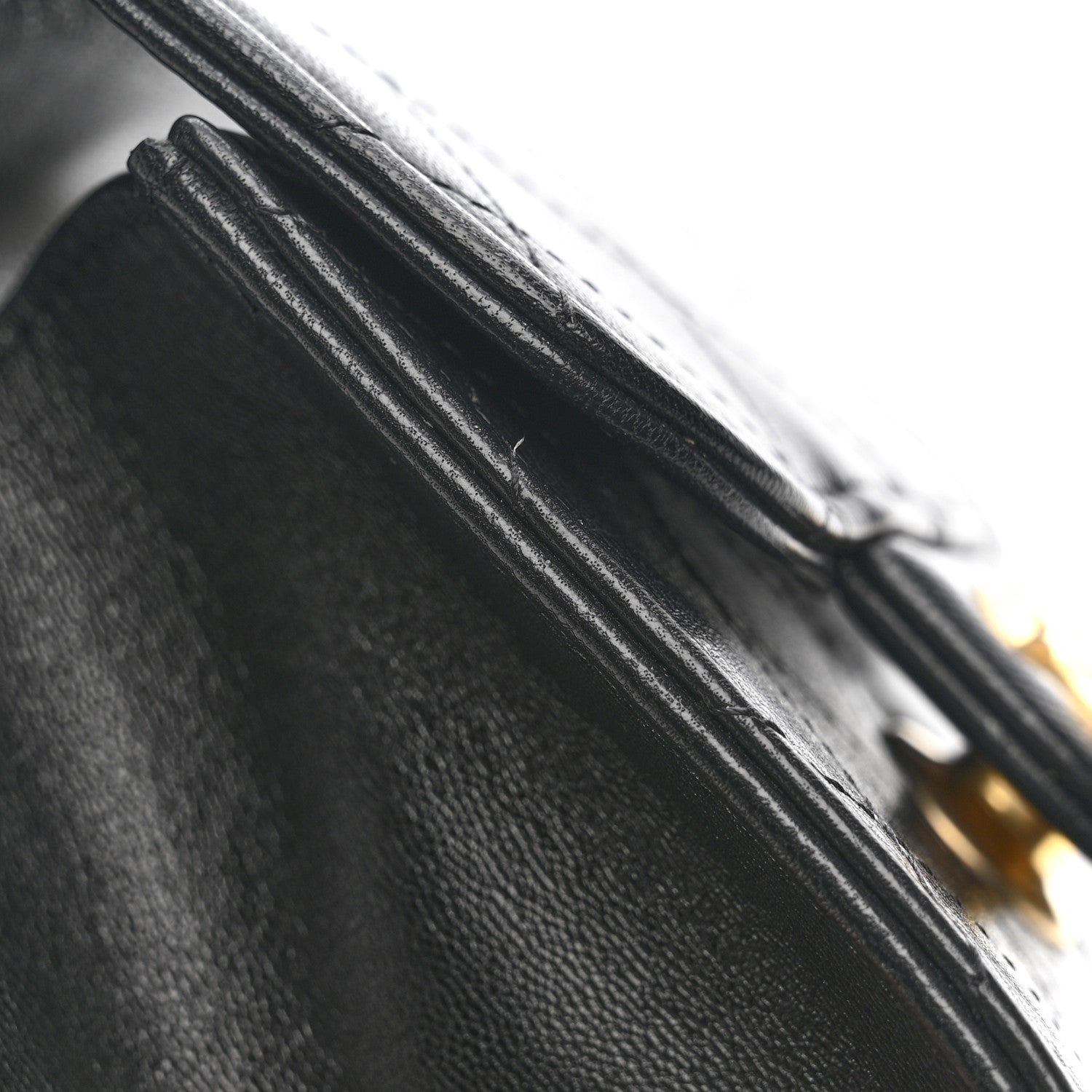 Goatskin Chic Pearls Clutch On Chain Black