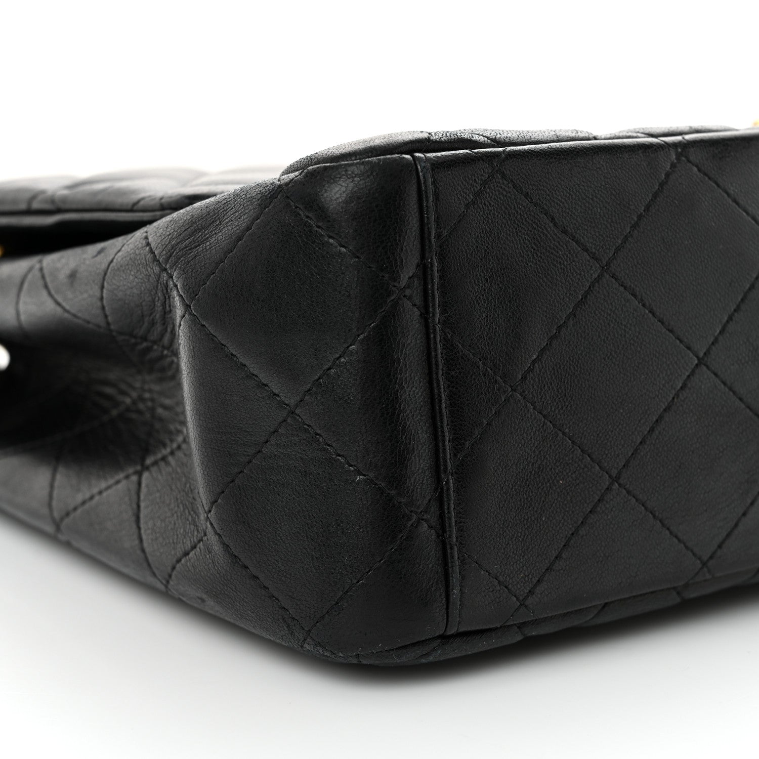 Lambskin Quilted Maxi Single Flap Black