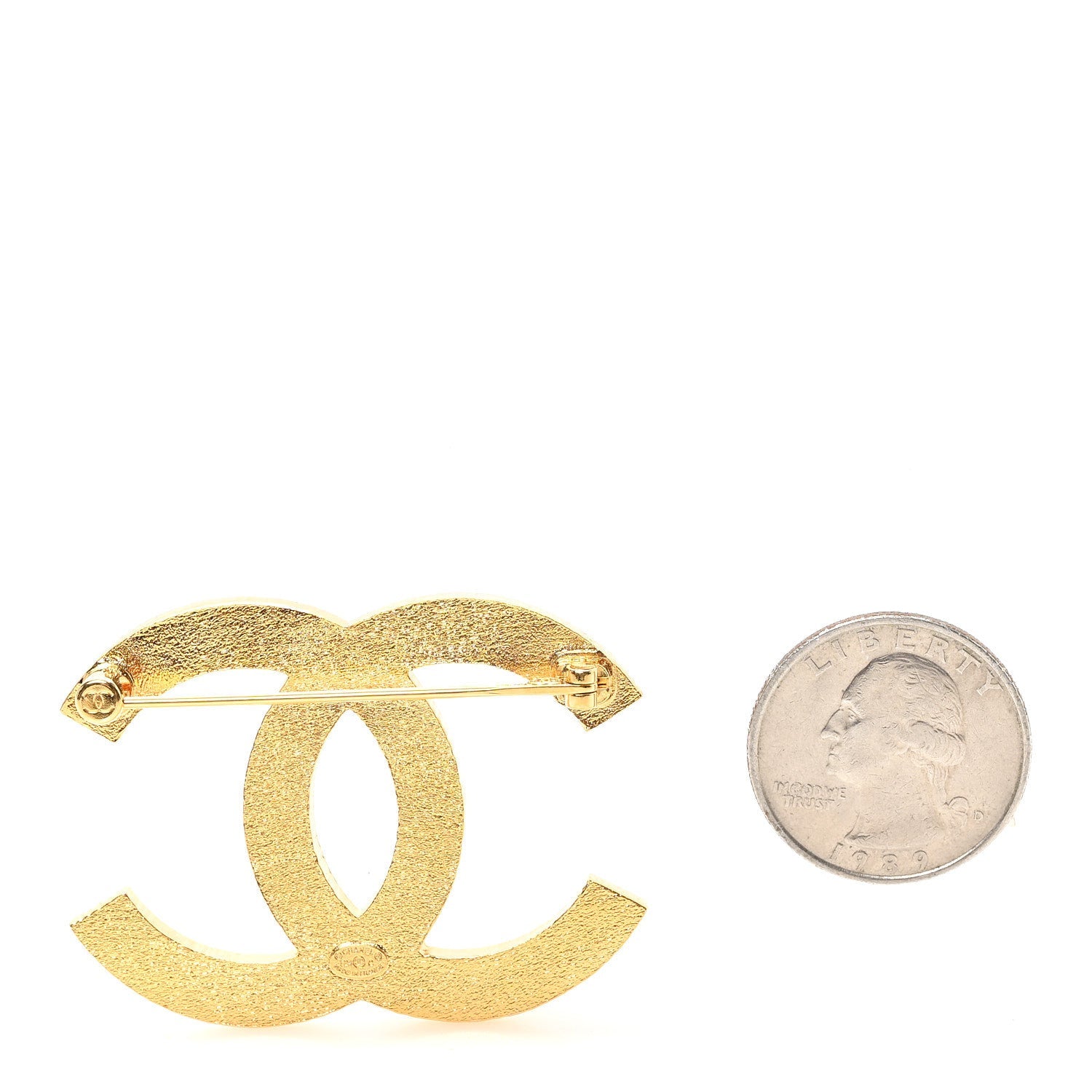 Enamel CC Large Brooch Pink Gold