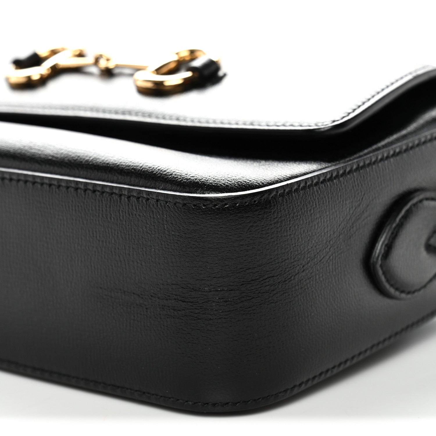 Textured Calfskin Small Horsebit 1955 Shoulder Bag Black