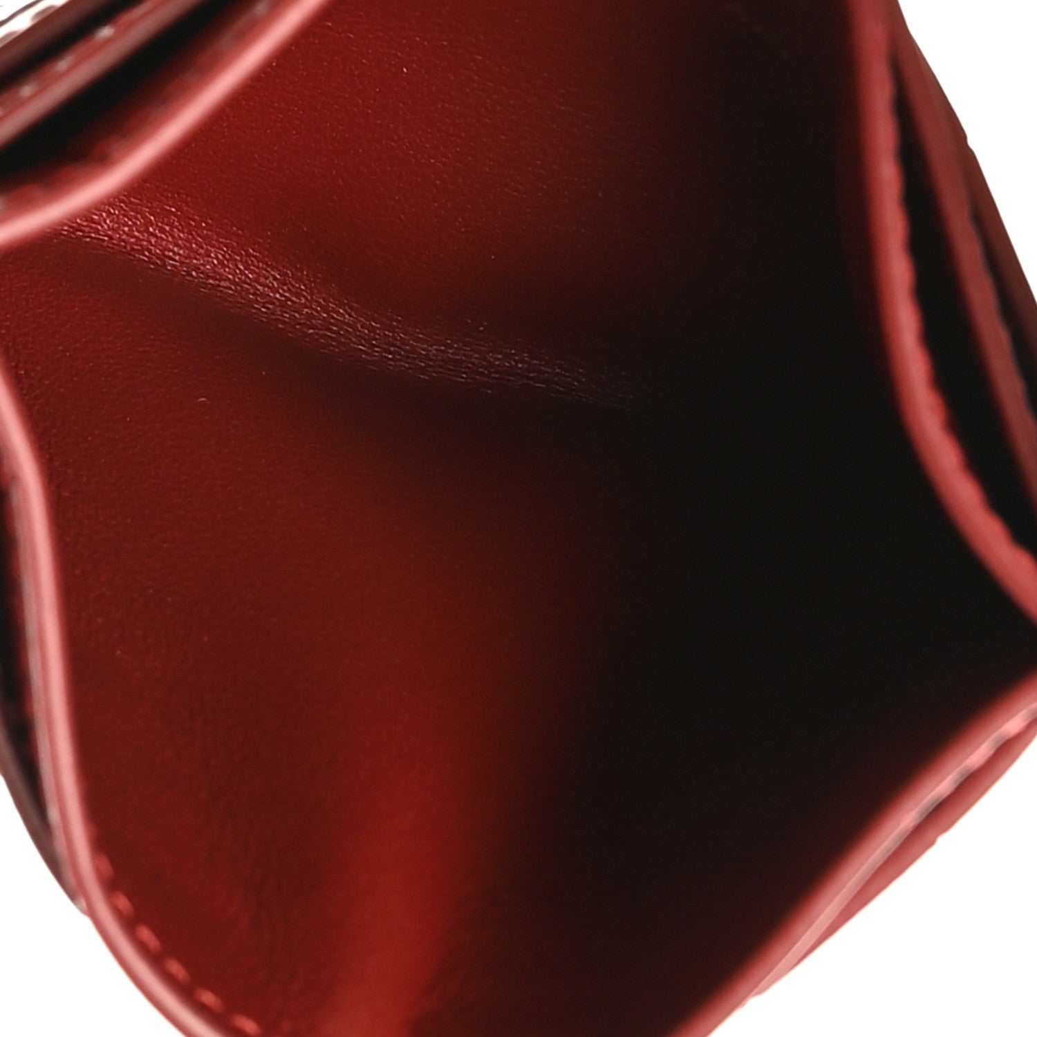 Calfskin Crocodile Embossed Crococo Card Holder Burgundy