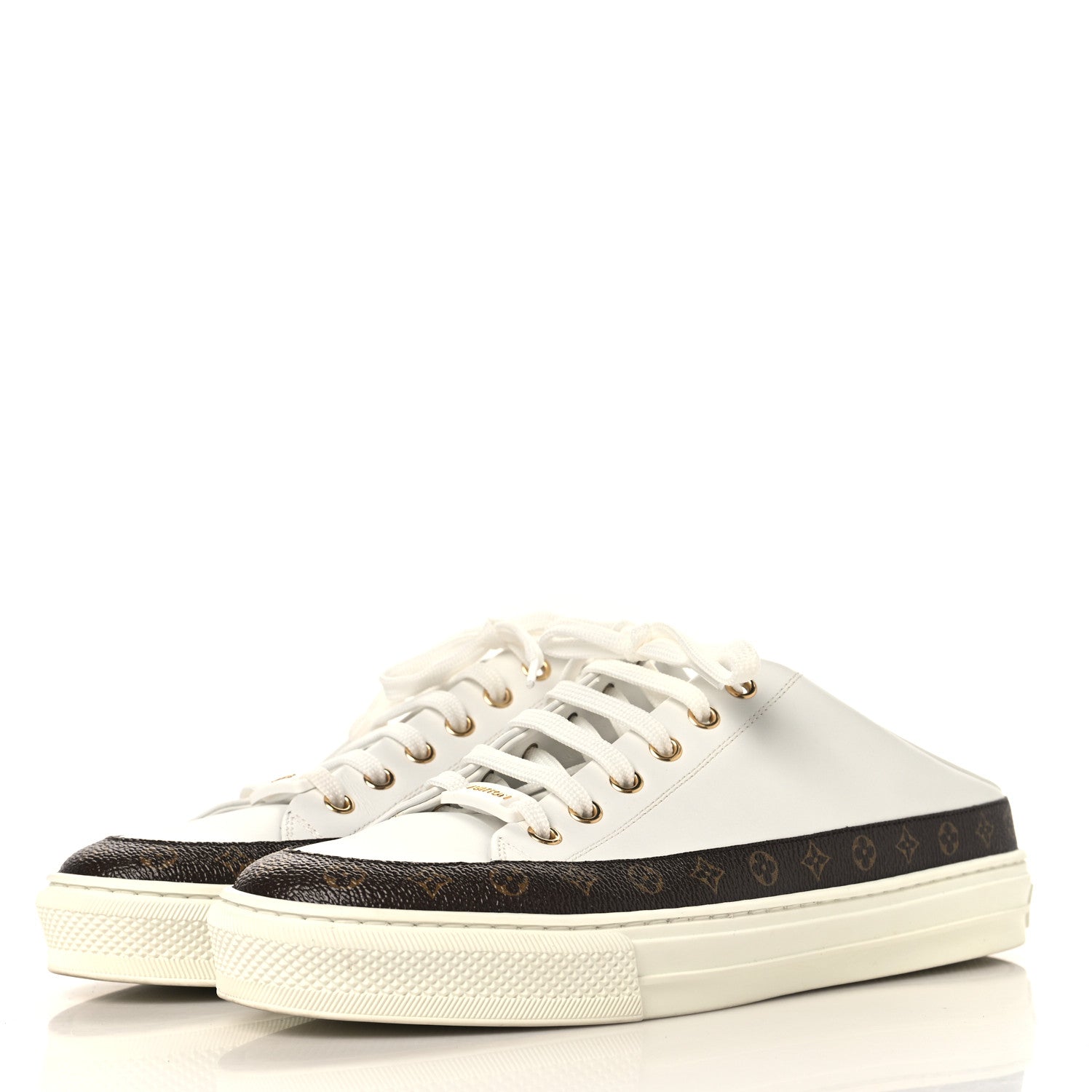 Monogram Womens Stellar Open Back Sneakers 39 White