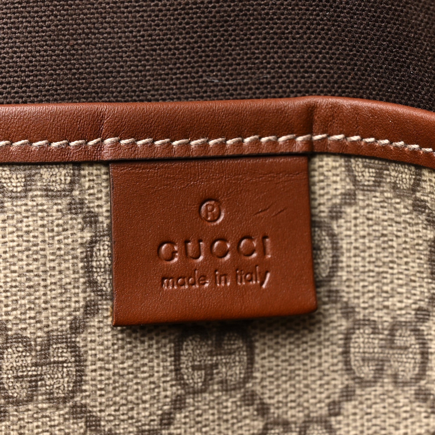 GG Plus Monogram Small Signature Web Loop Vertical Tote Light Brown