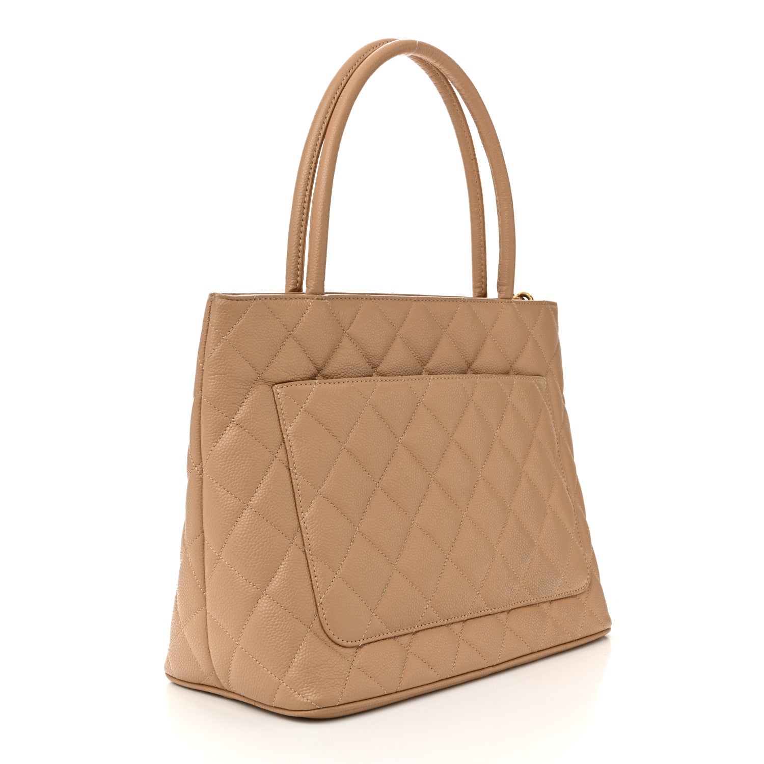 Caviar Quilted Medallion Tote Beige