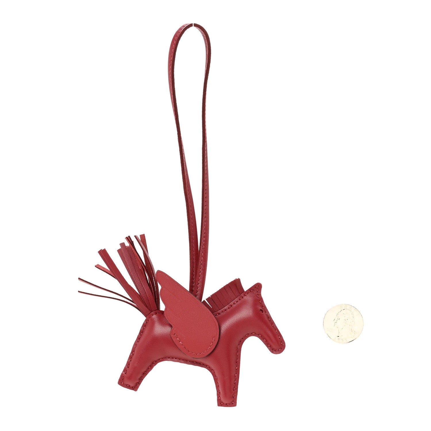 Milo Lambskin Grigri Rodeo Pegase Horse Bag Charm PM Rouge Grenat
