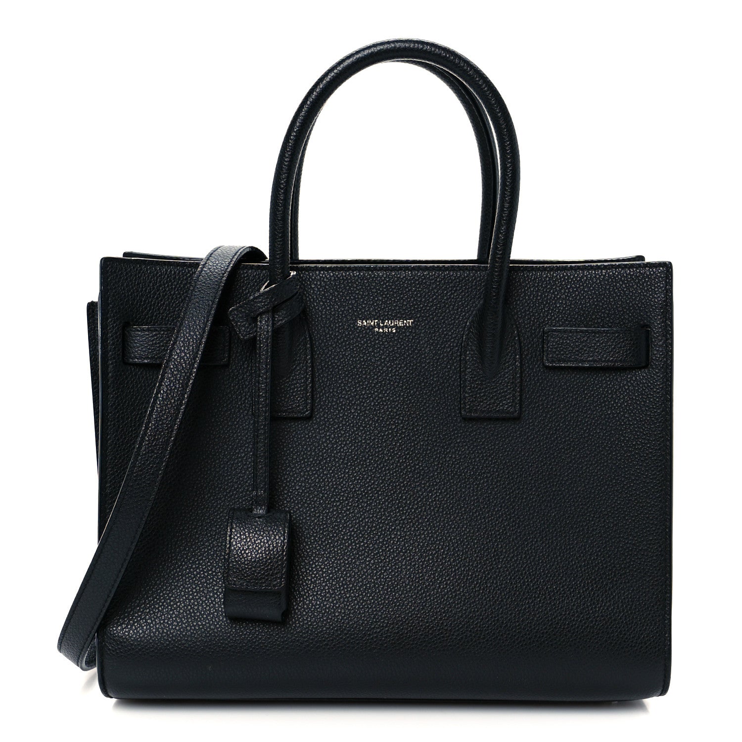 Grained Calfskin Baby Sac De Jour Black