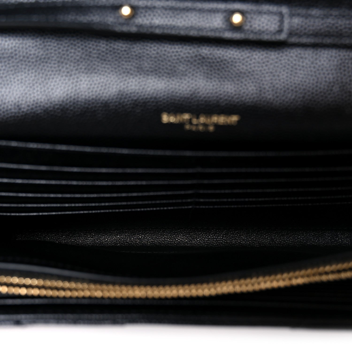 Grain De Poudre Matelasse Chevron Monogram Chain Wallet Black
