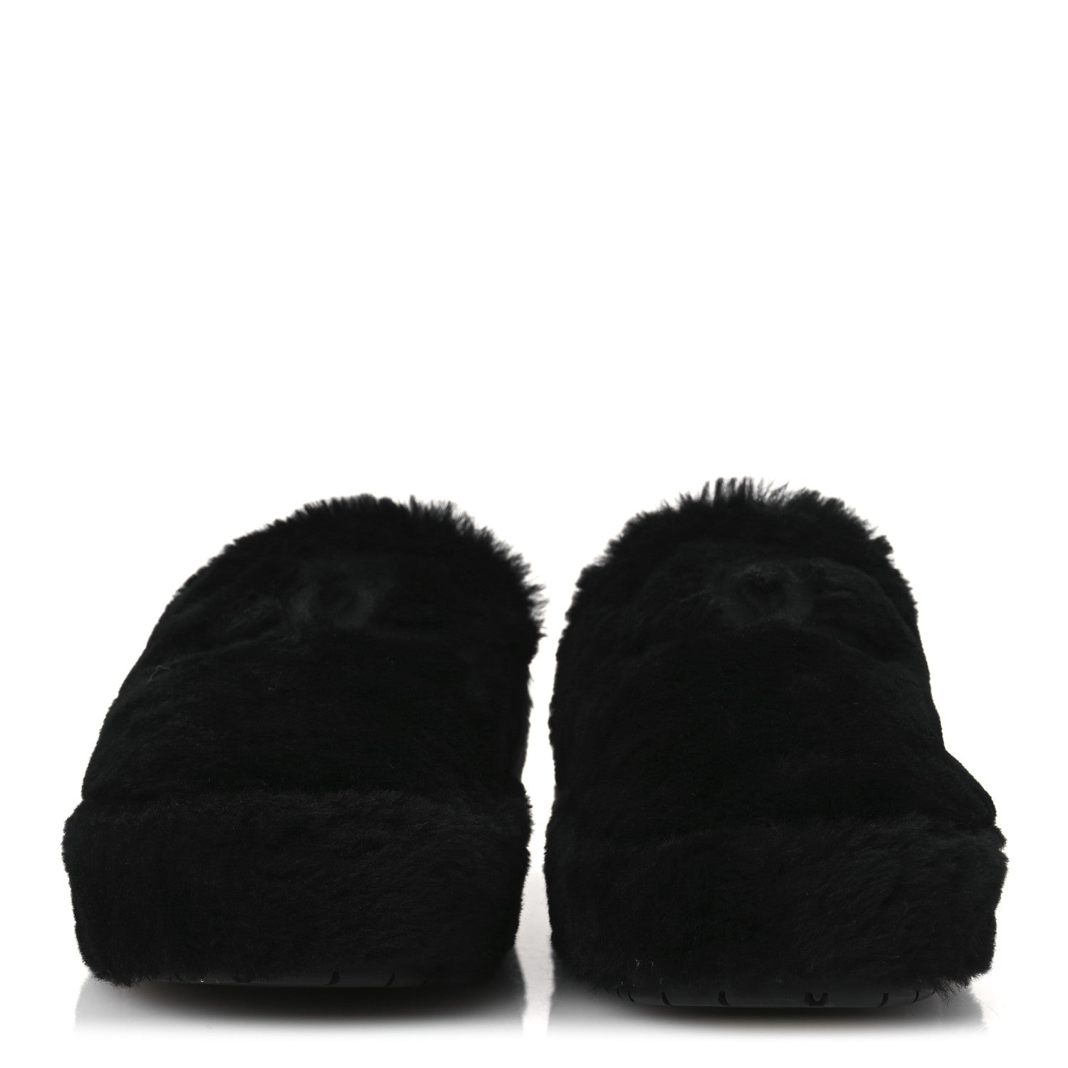 Shearling CC Flat Mules 40 Black