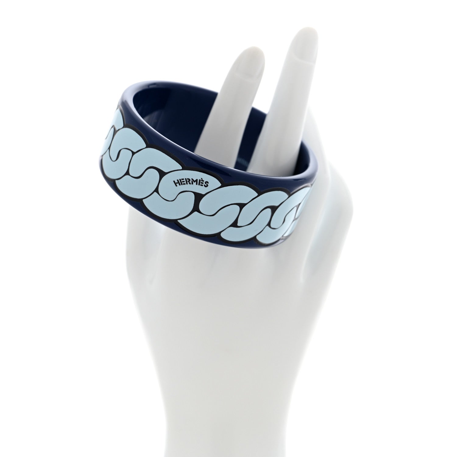Lacquered Wood Boquin Bangle Bracelet T2 Marine