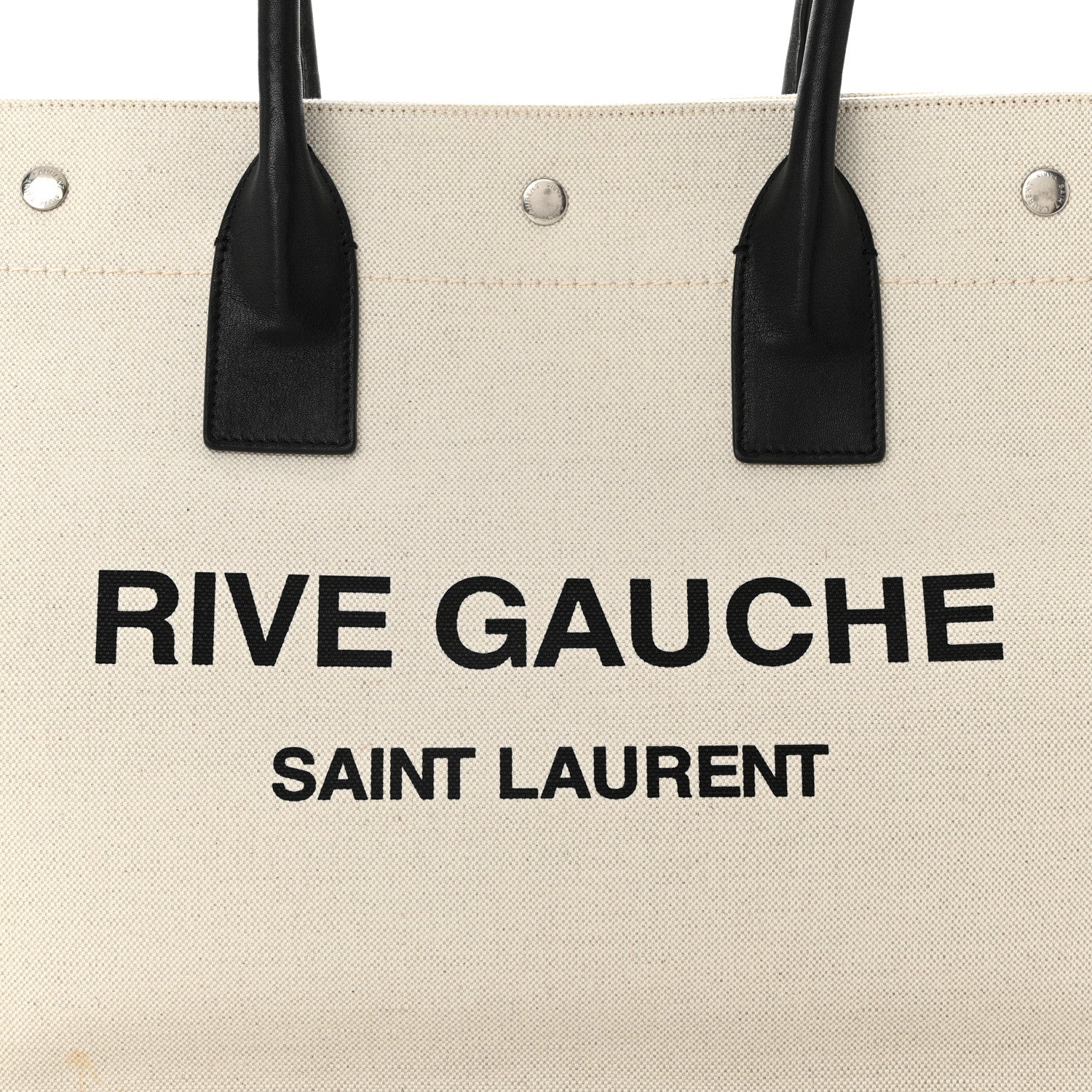 Linen Calfskin Small Rive Gauche Tote Greggio Natural