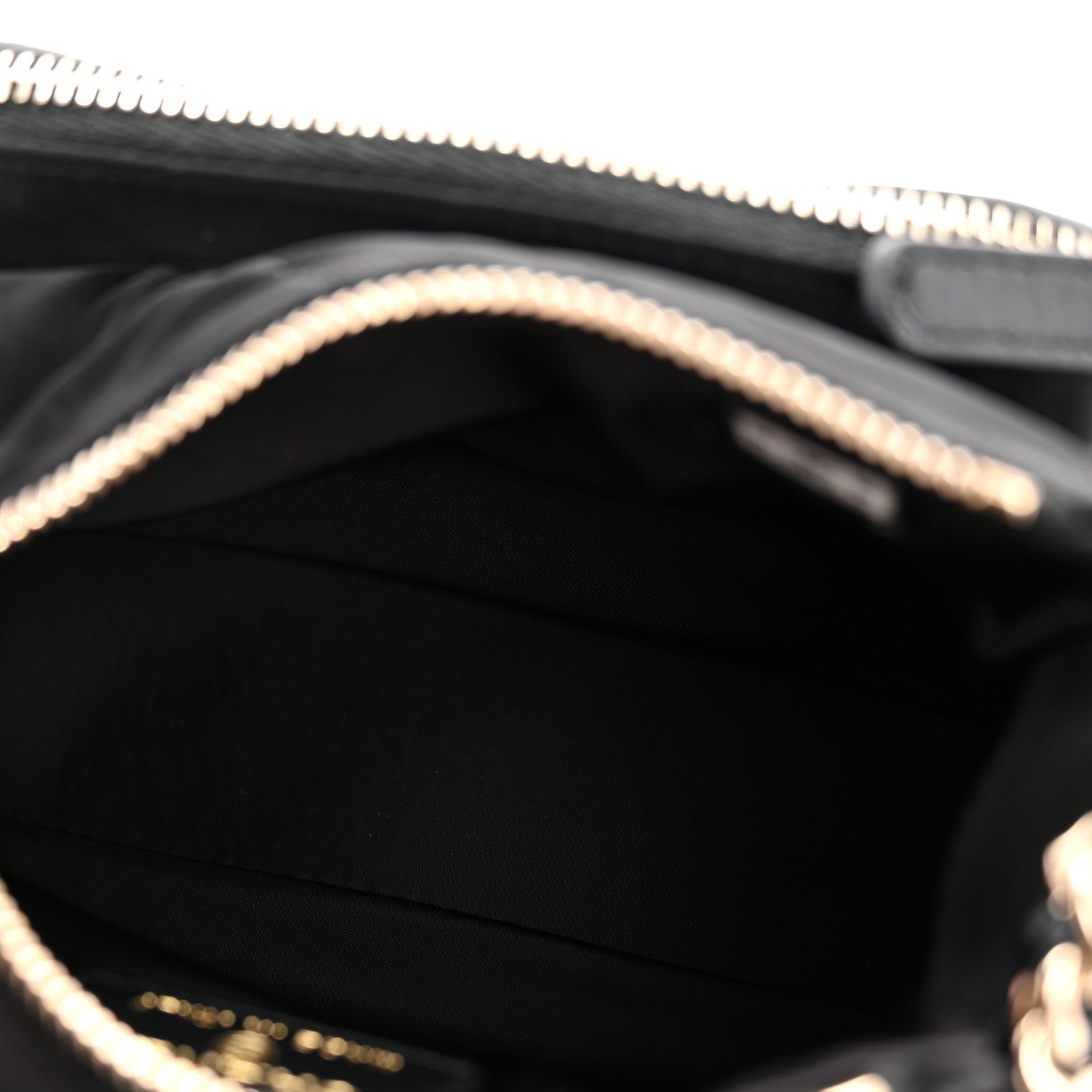 Velvet Effect Nylon Shiny Crumpled Calfskin Mini Quilted Chanel 25 Clutch With Chain Black