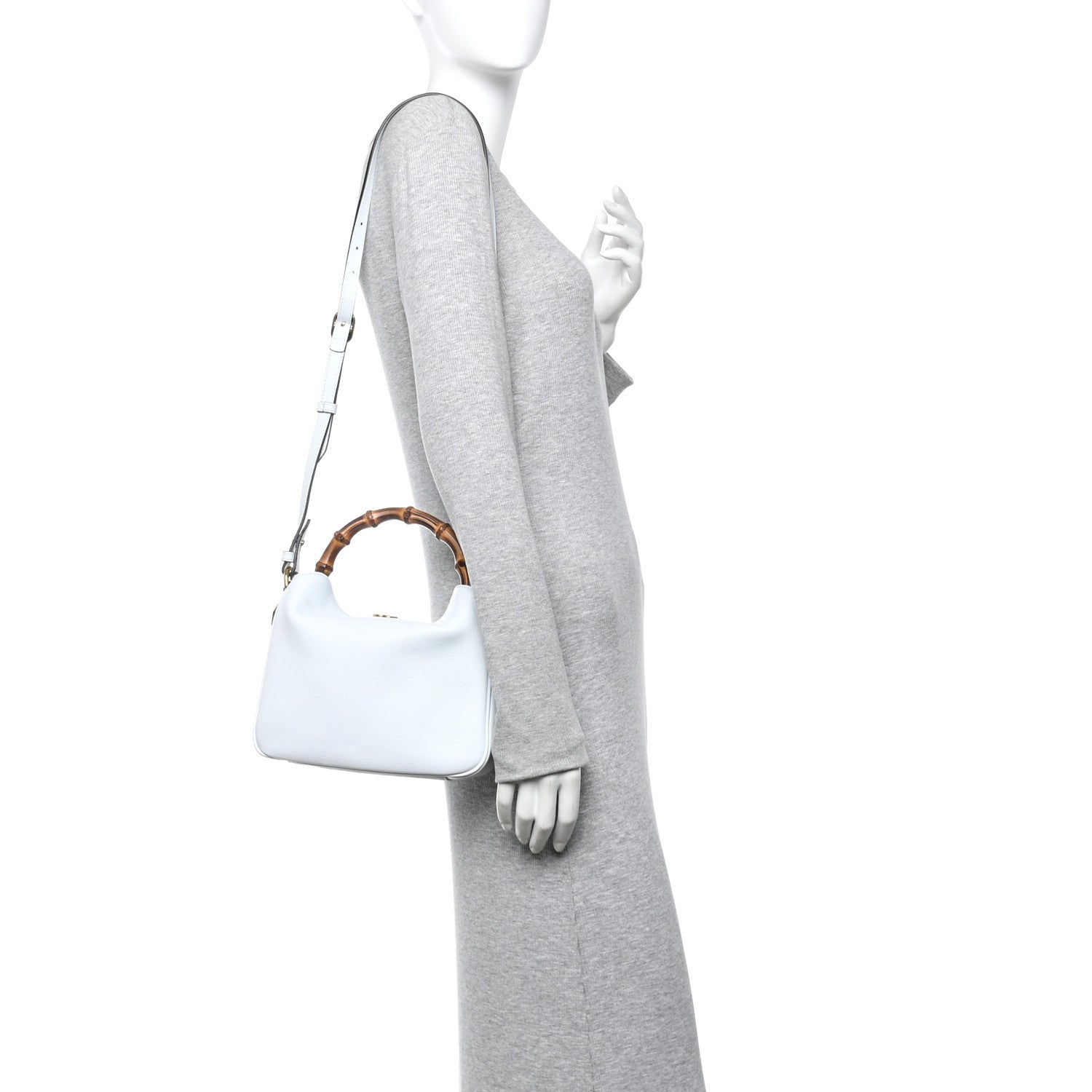 Softy Wonka Textured Dollar Calfskin Small Diana Shoulder Bag Pale Blue