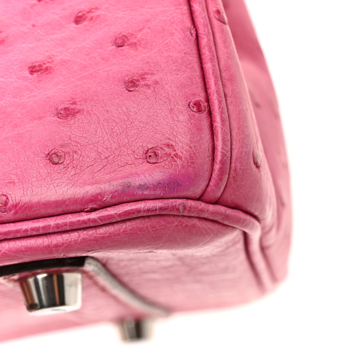 Ostrich Birkin 30 Rose Pourpre