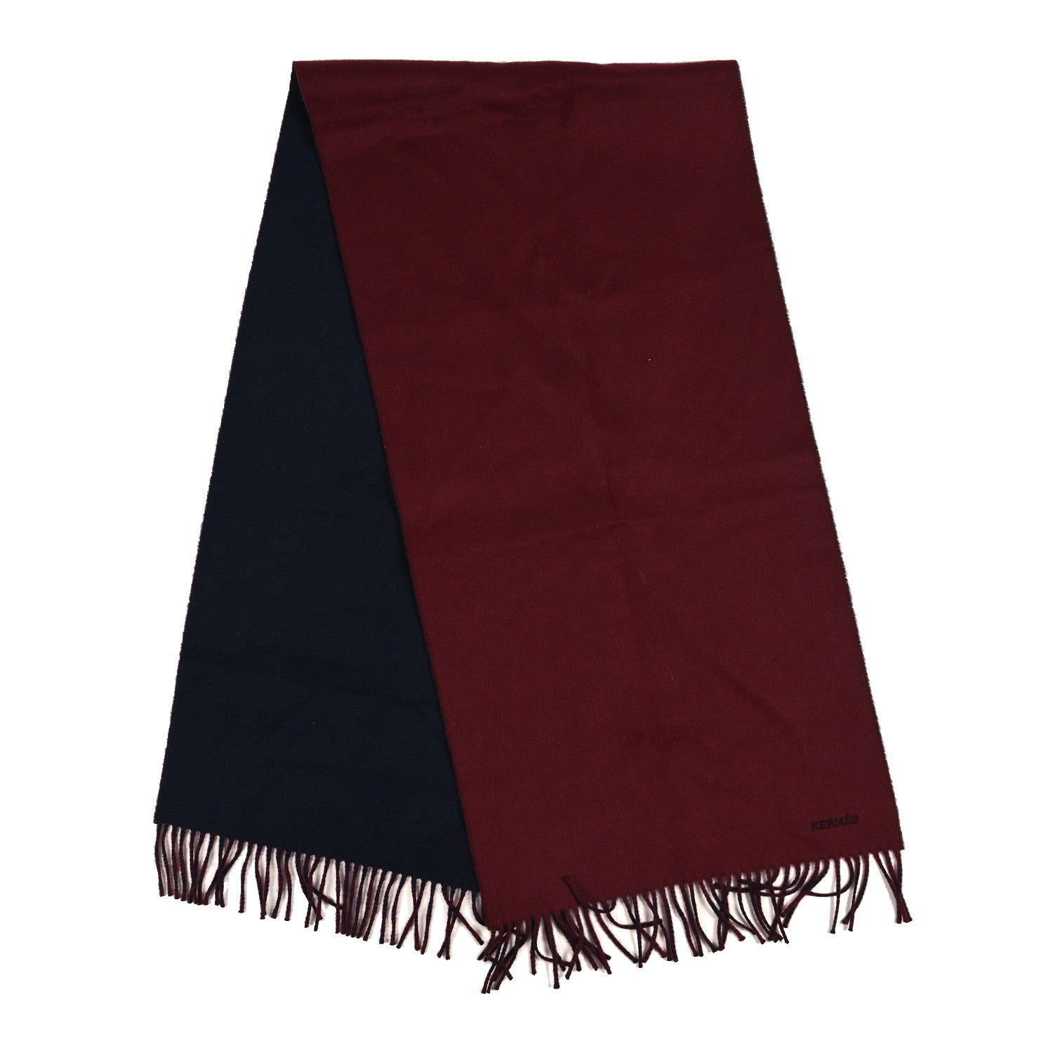 Cashmere Recto Verso Muffler Rouge H Marine