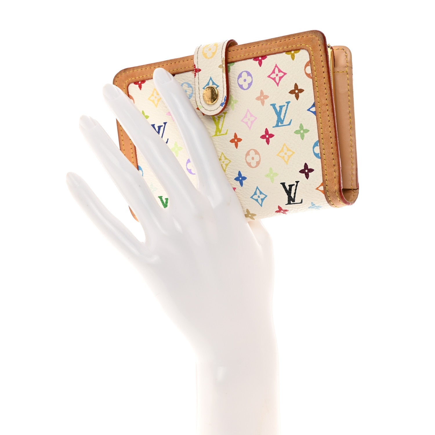 Monogram Multicolor French Purse Wallet White