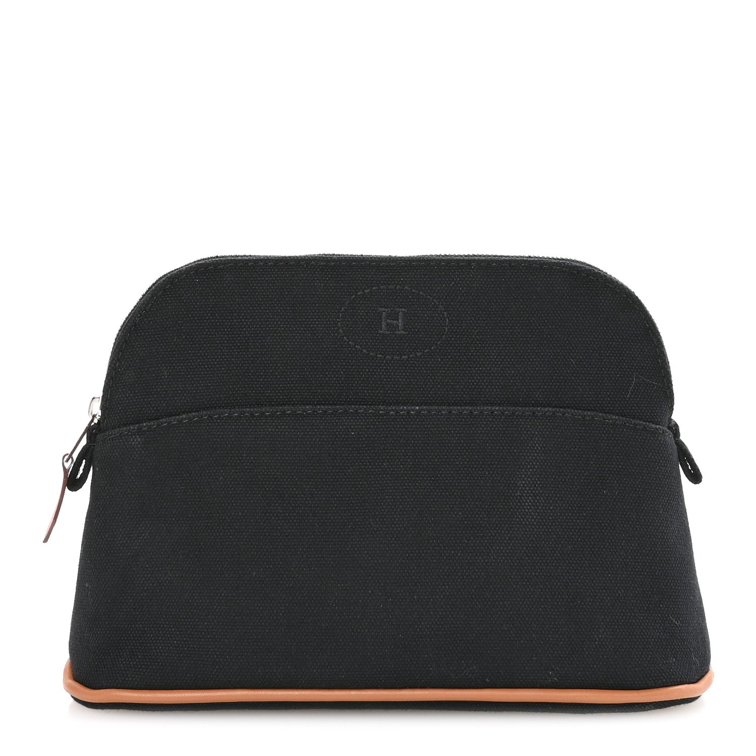 Cotton Canvas Mini Bolide Travel Cosmetic Pouch Black