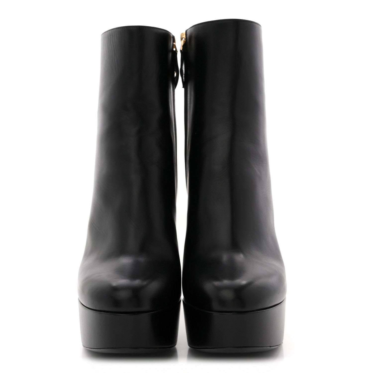 Soft Calfskin Monogram Afterglow Platform Ankle Boots 39 Black