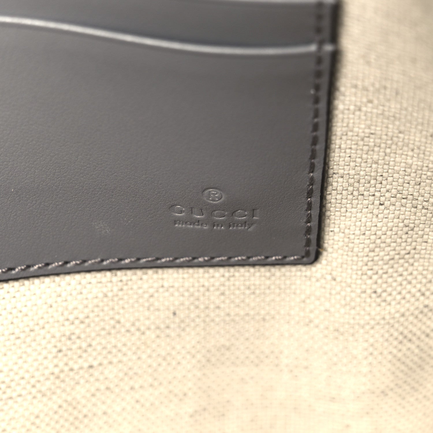 Calfskin GG Tennis Embossed Wristlet Pouch Grey
