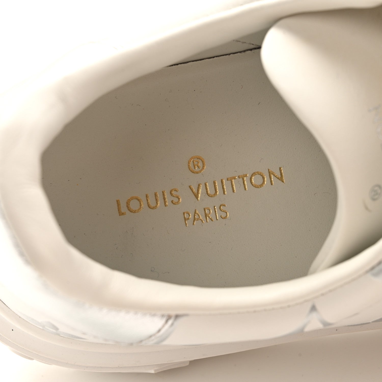 Calfskin Monogram Debossed Time Out Sneakers 38 White Silver