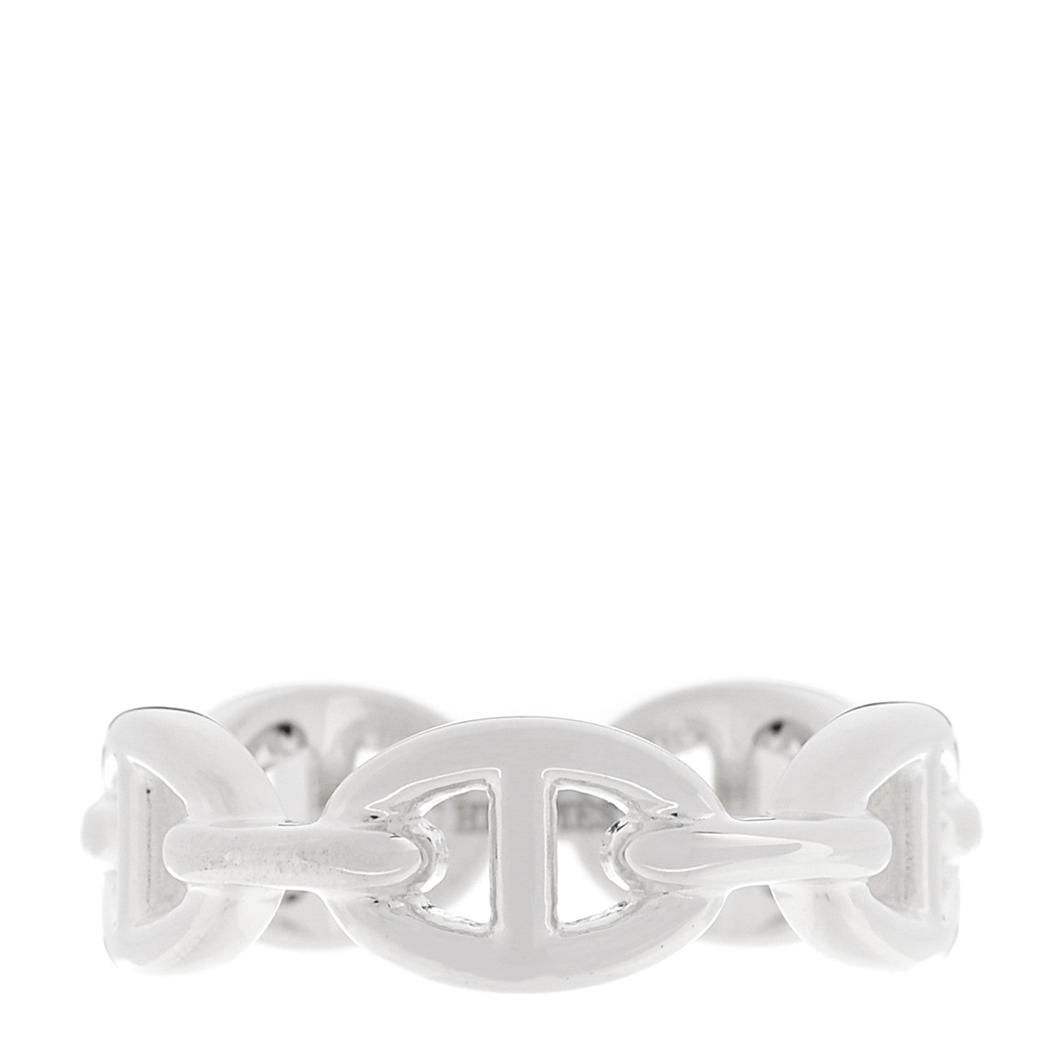 Sterling Silver PM Chaine d'Ancre Enchainee Band Ring 56 7.75