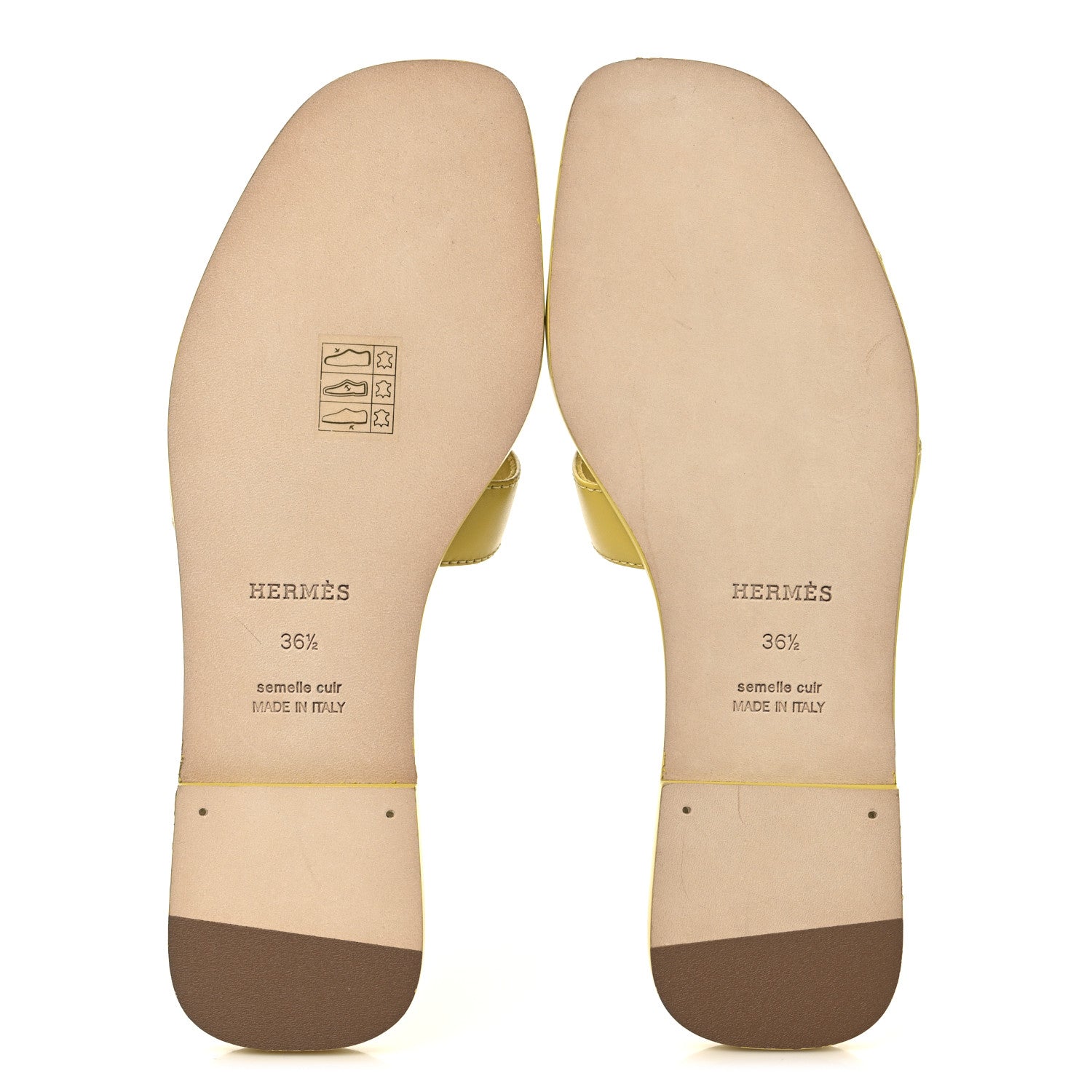 Box Calfskin Oran Sandals 36.5 Jaune Citron