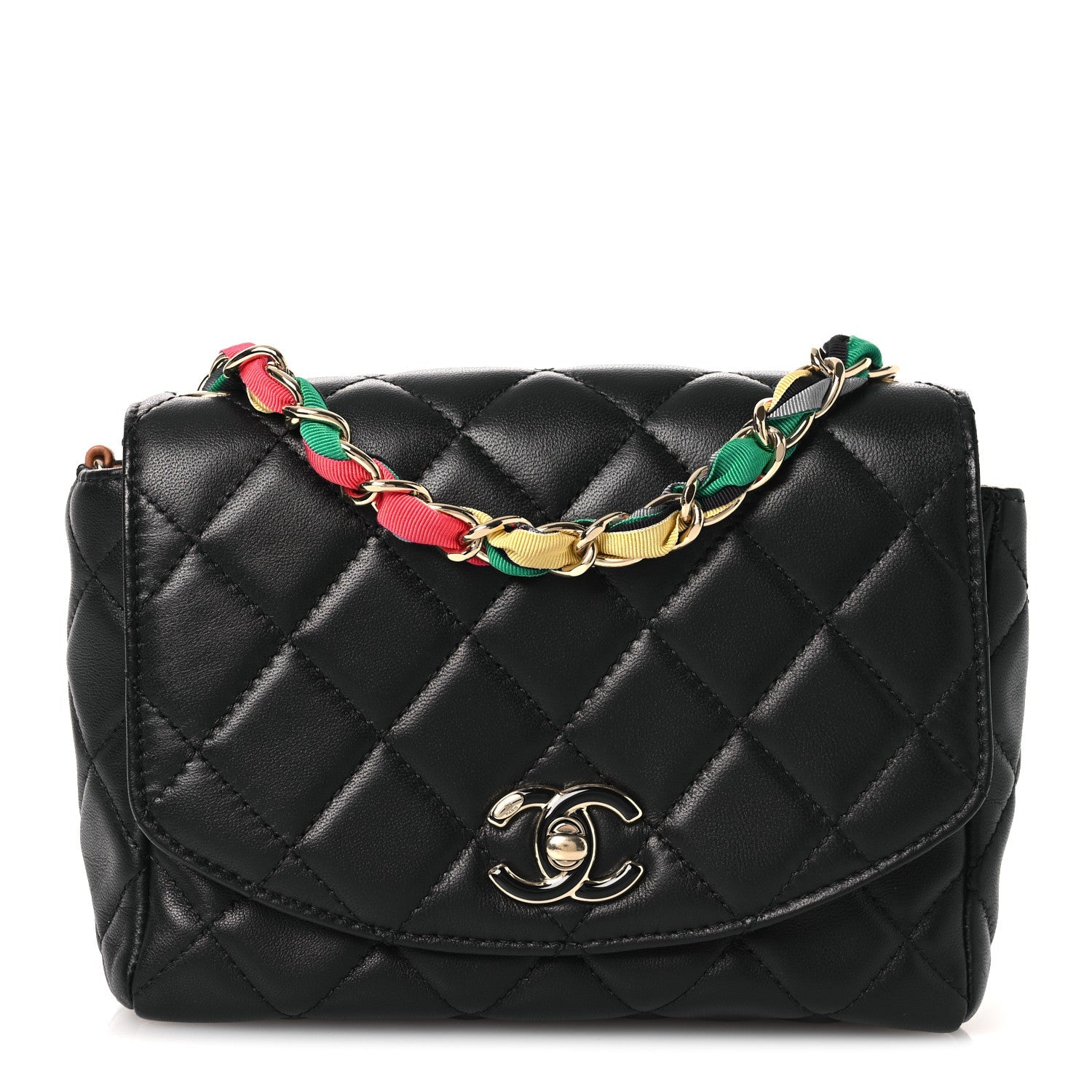 Lambskin Mixed Fibers Quilted Cocovado Flap Black
