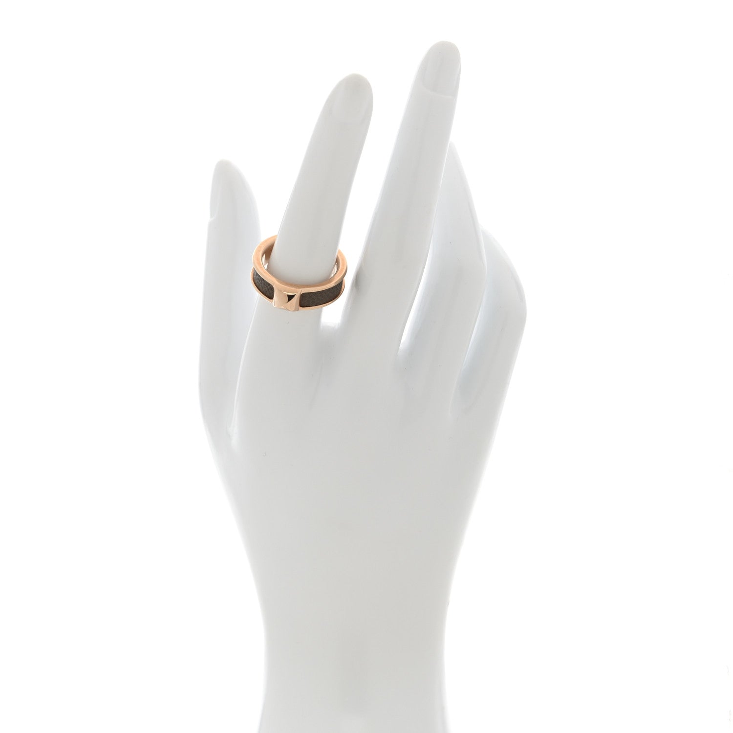 Madame Calfskin Athena Simple Stud Ring 55 7.25 Etoupe