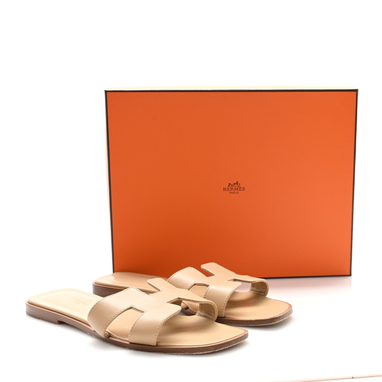Calfskin Oran Sandals 38 Beige Albinos