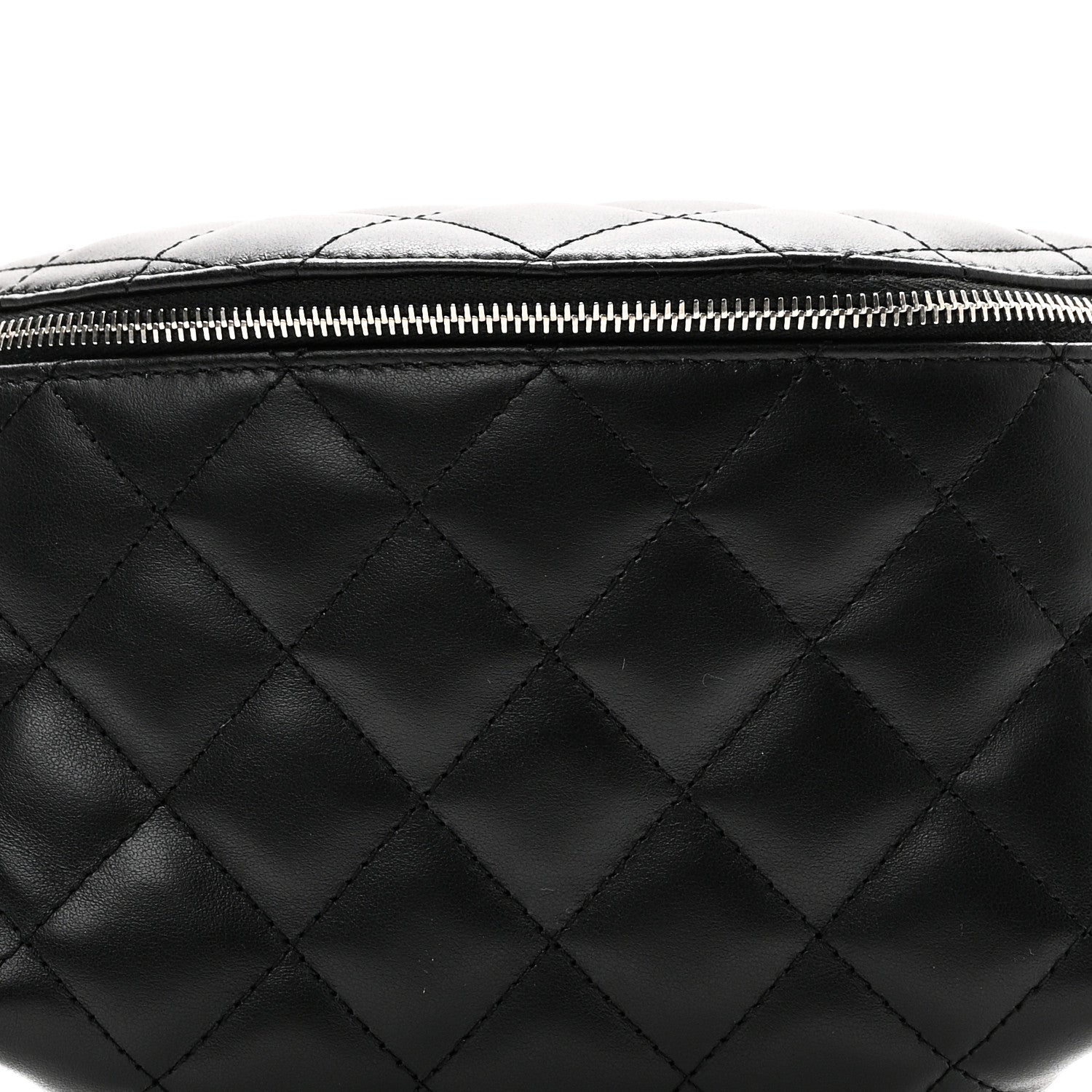 Calfskin Quilted Waist Belt Bag Black