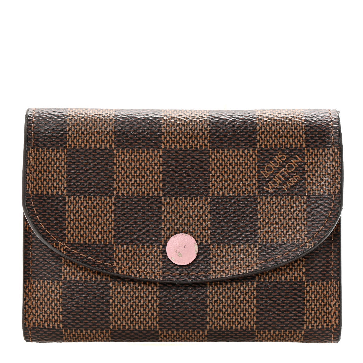 Damier Ebene Rosalie Coin Purse Rose Ballerine
