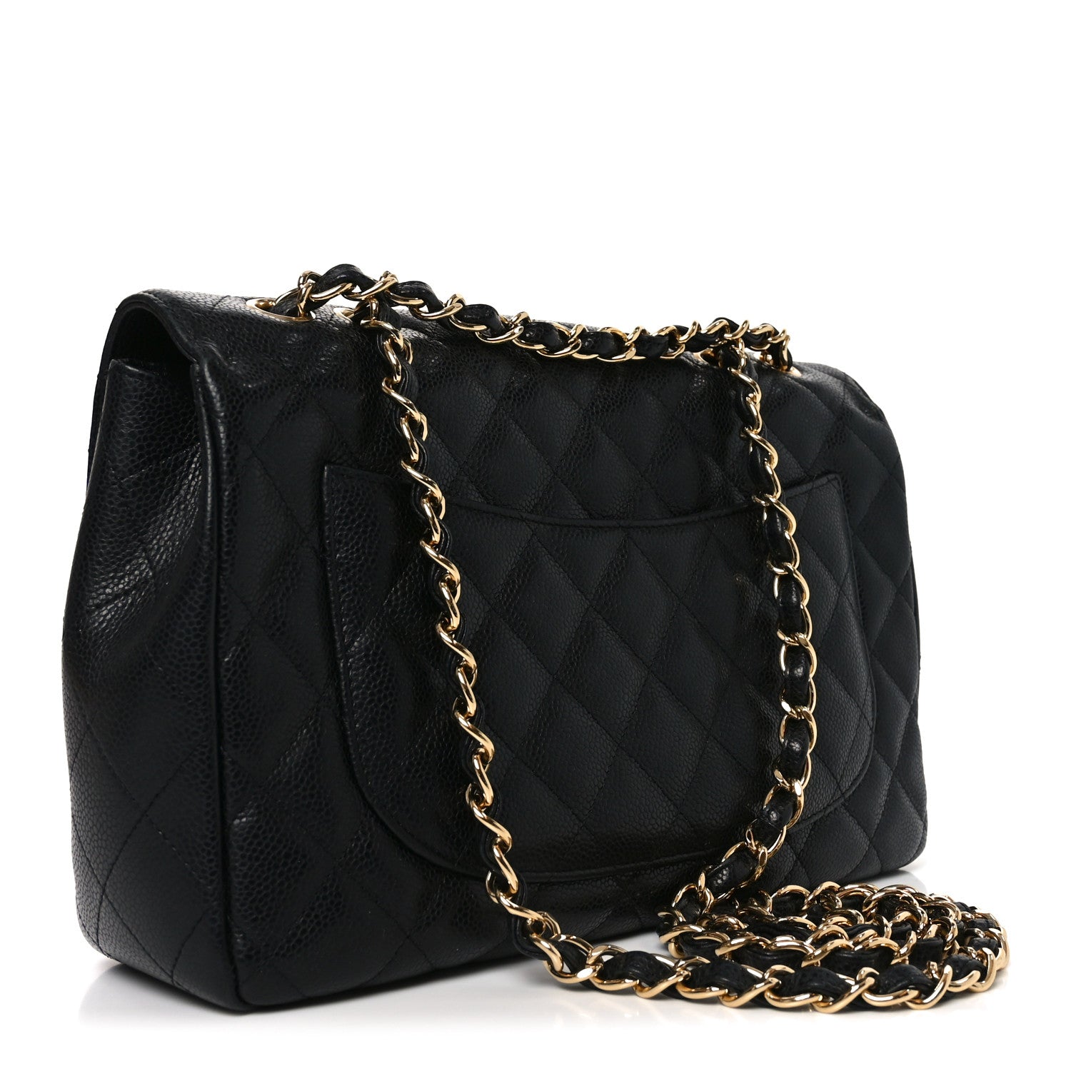 Caviar Quilted Jumbo Single Flap Black